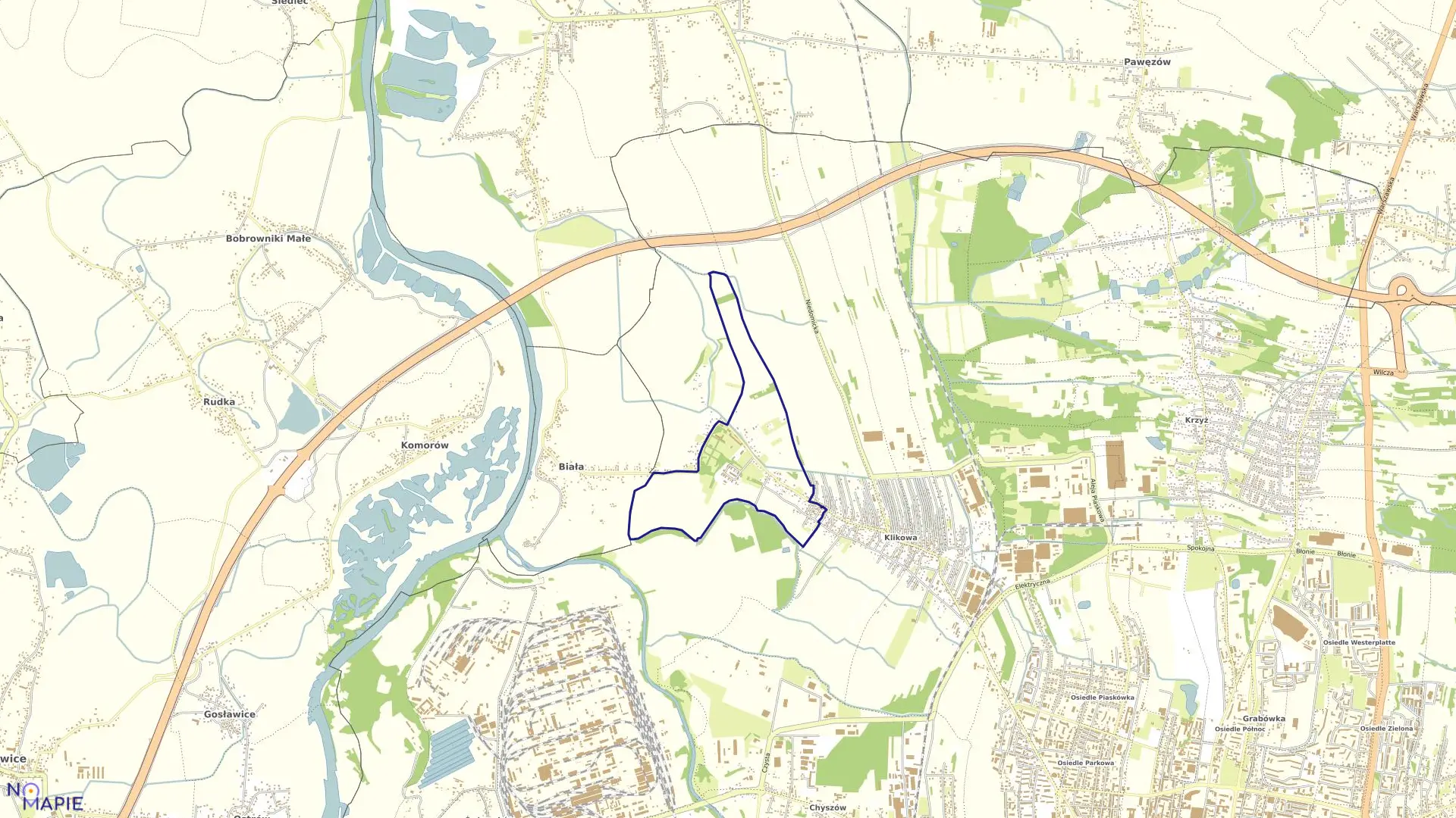 Mapa obrębu 0003 w mieście Tarnów