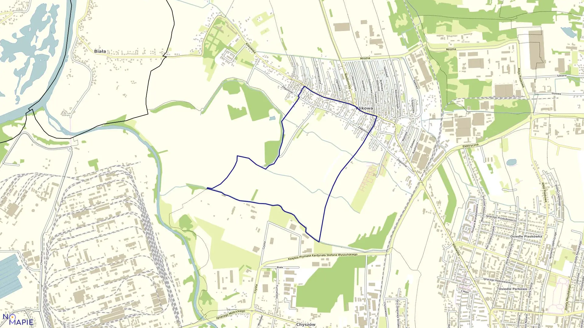 Mapa obrębu 0005 w mieście Tarnów