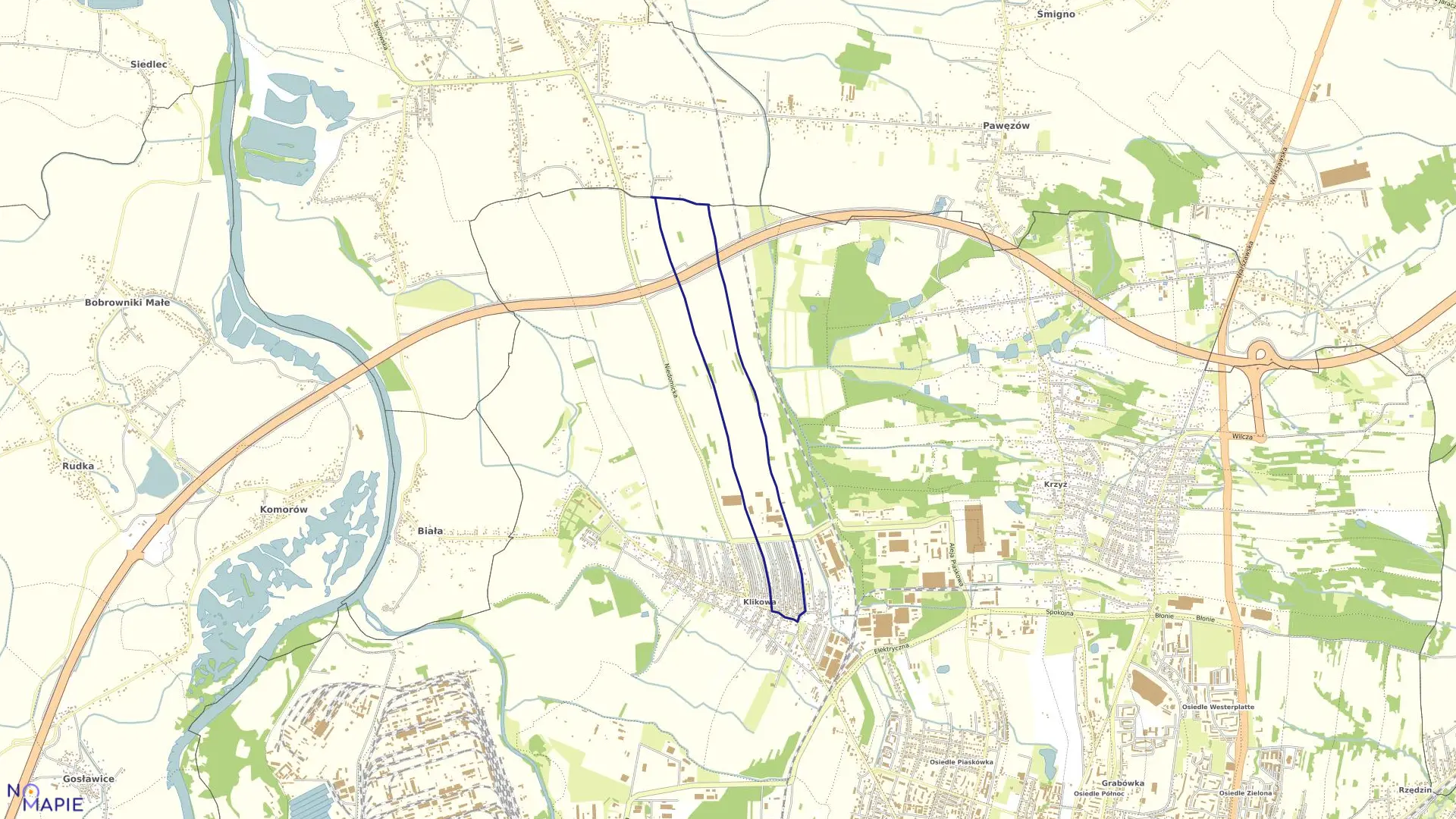 Mapa obrębu 0008 w mieście Tarnów