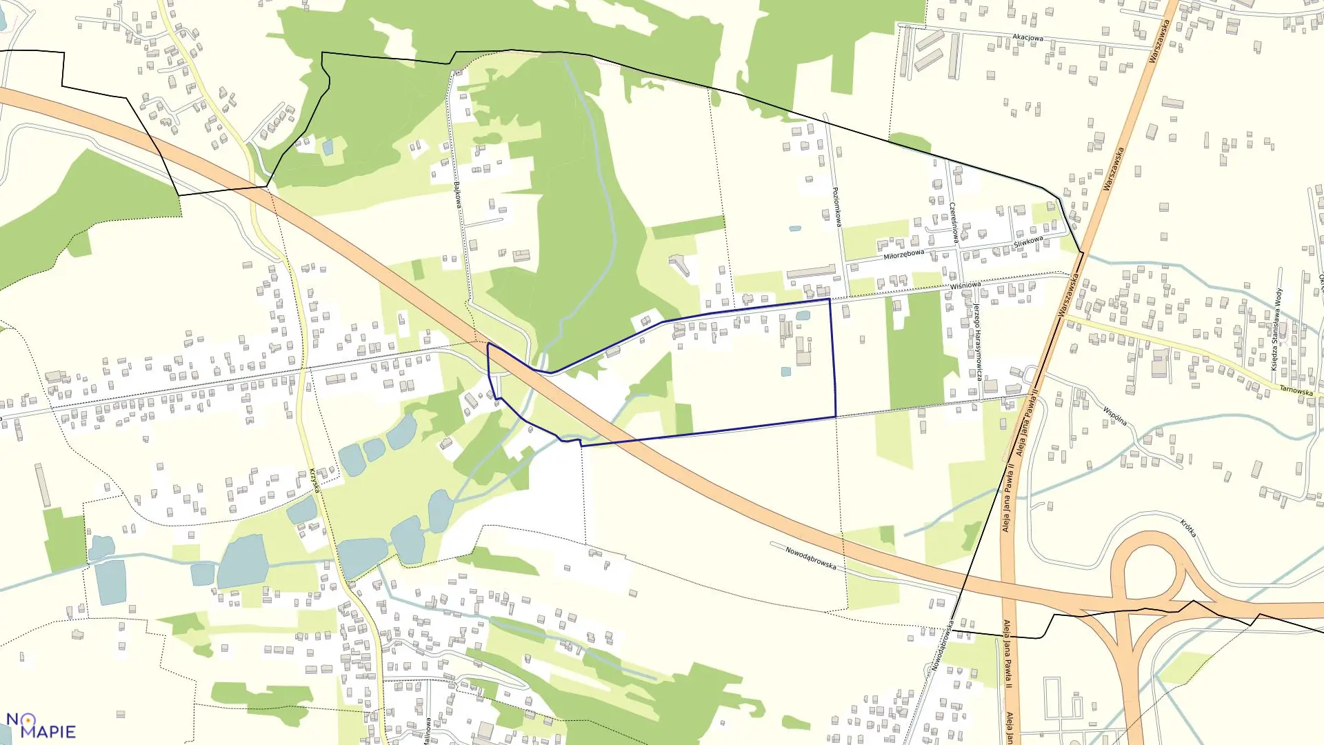 Mapa obrębu 0017 w mieście Tarnów