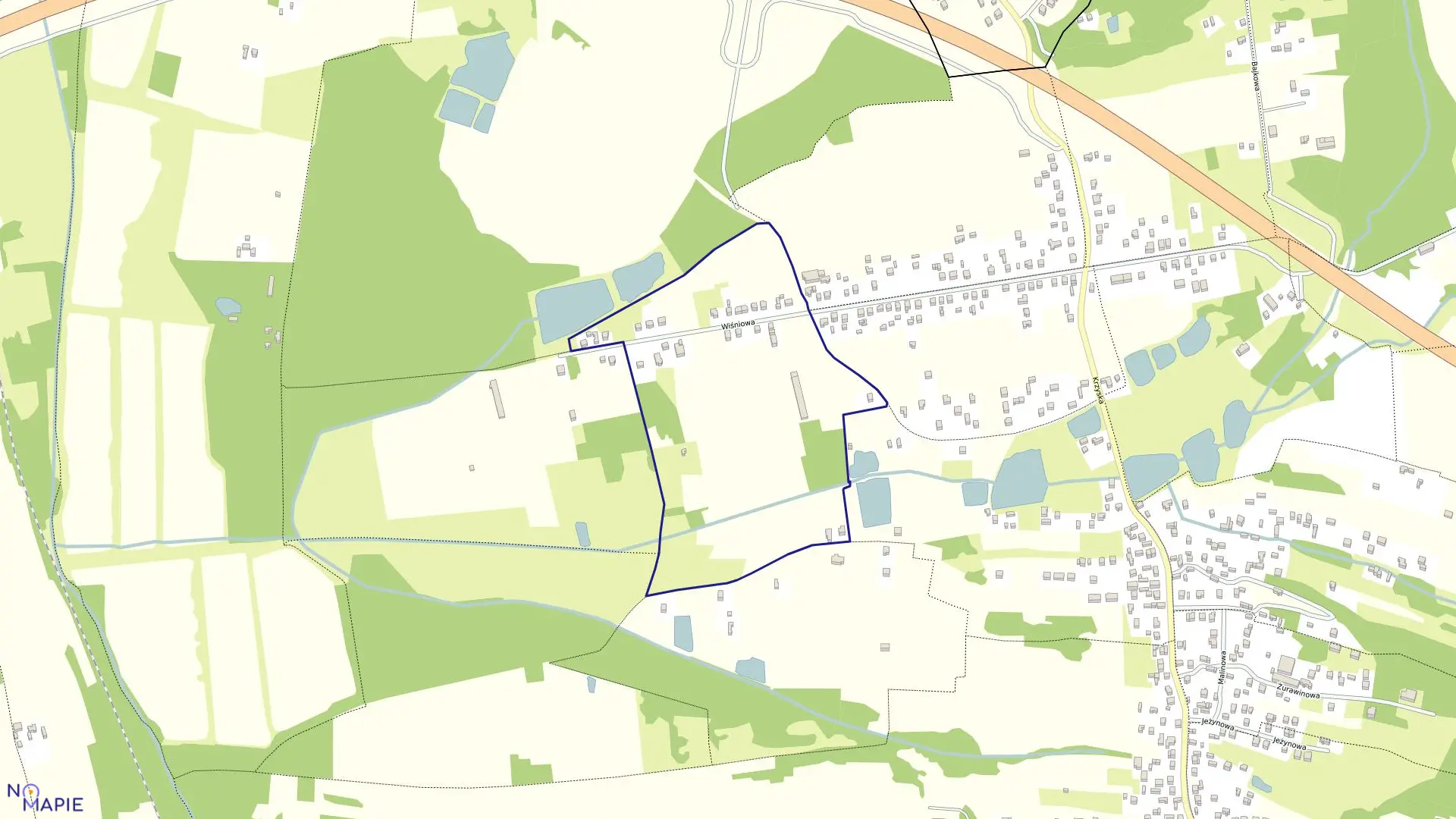 Mapa obrębu 0020 w mieście Tarnów