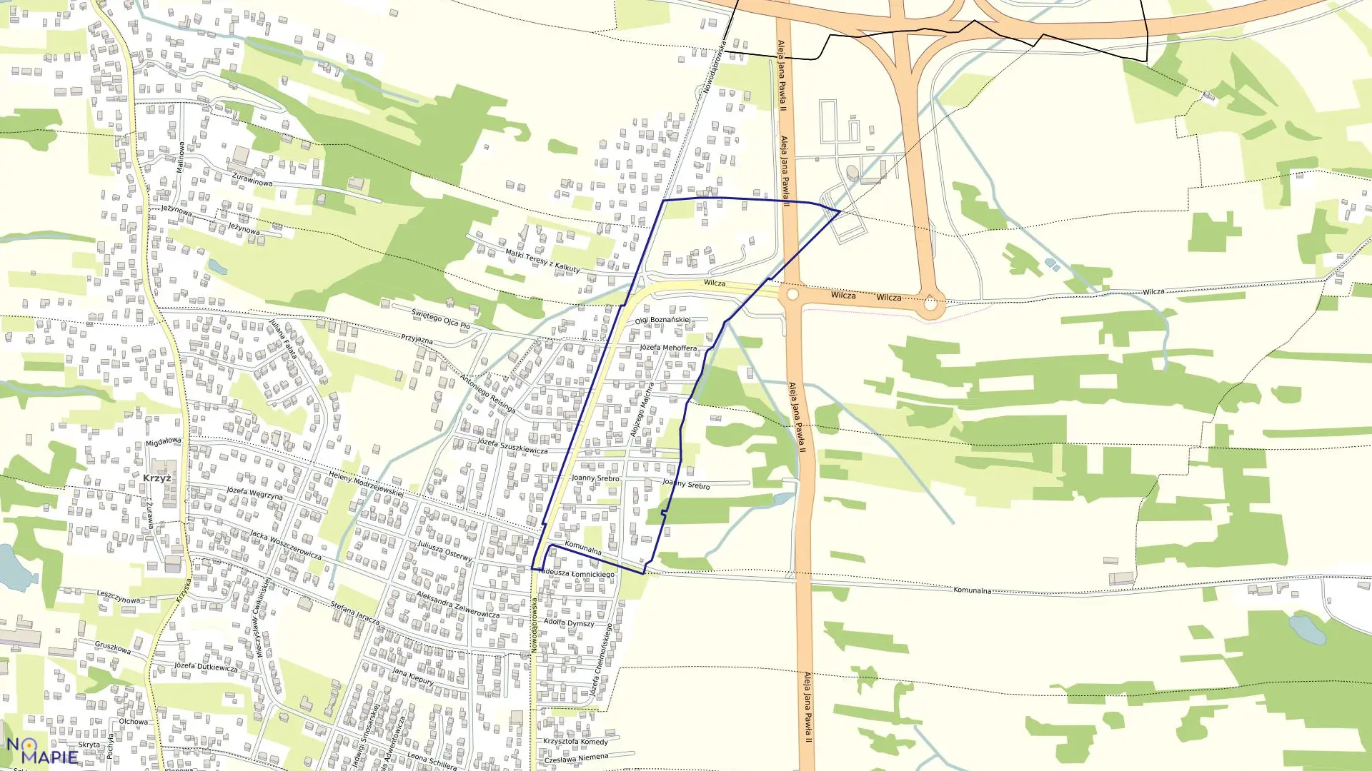 Mapa obrębu 0042 w mieście Tarnów