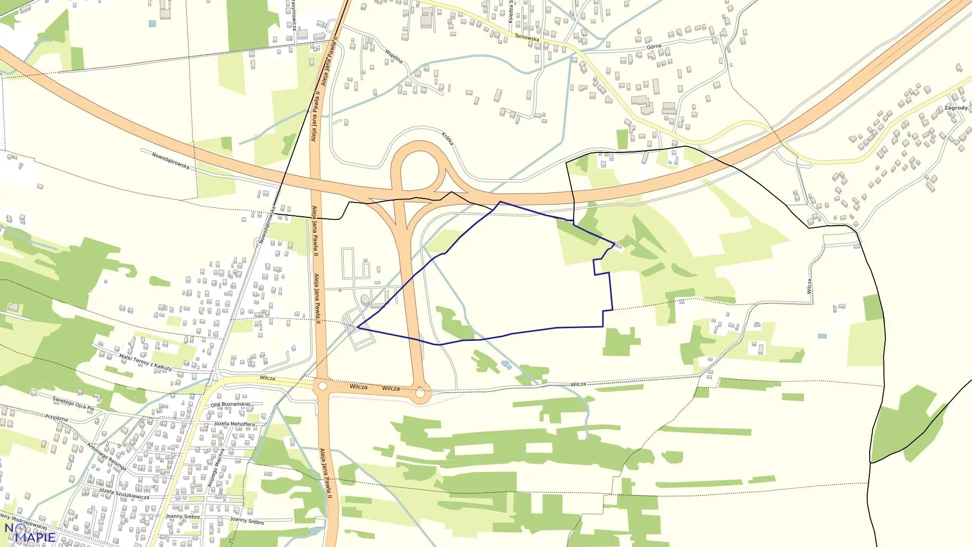 Mapa obrębu 0044 w mieście Tarnów