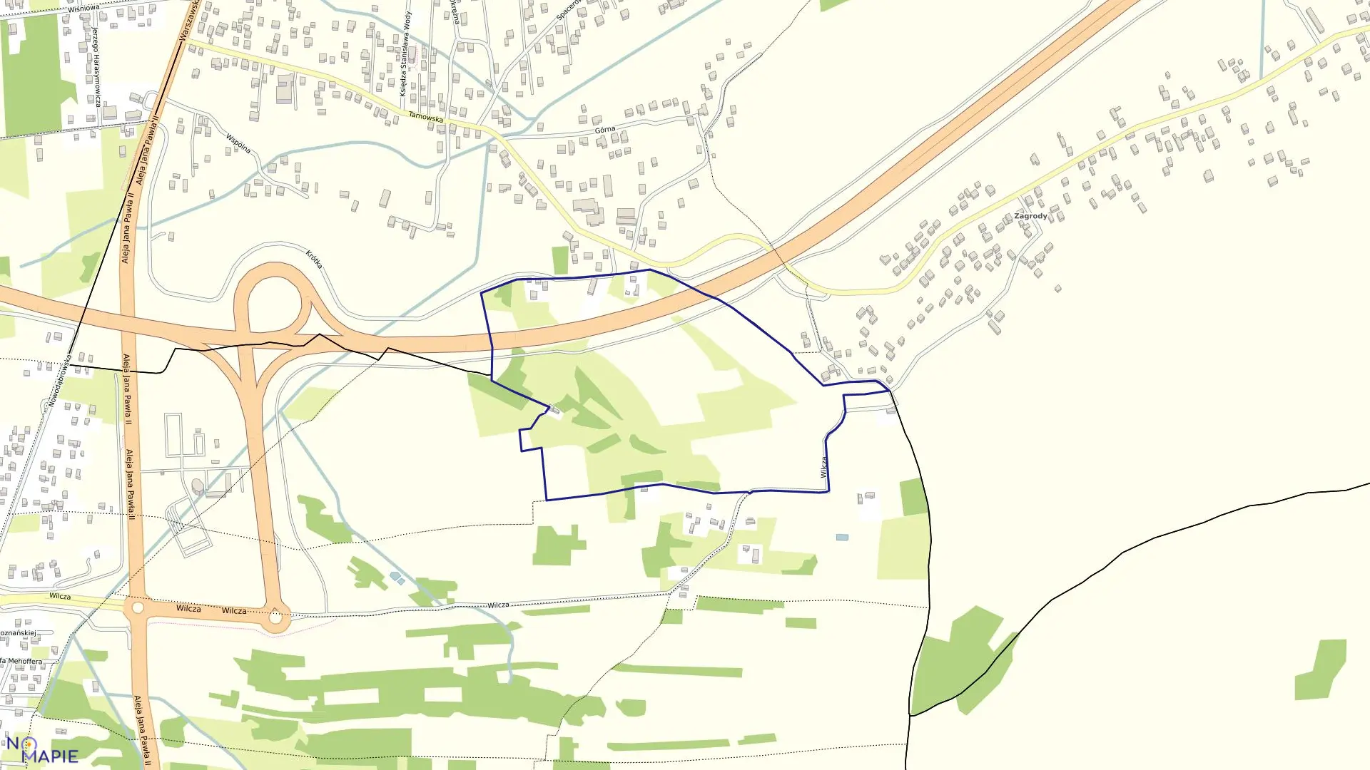 Mapa obrębu 0045 w mieście Tarnów