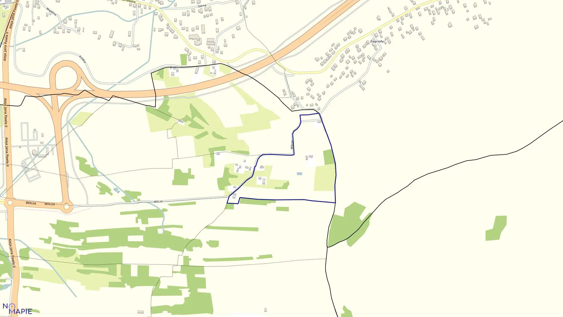 Mapa obrębu 0046 w mieście Tarnów