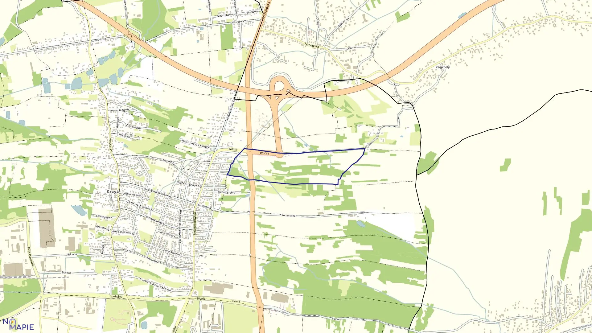 Mapa obrębu 0048 w mieście Tarnów