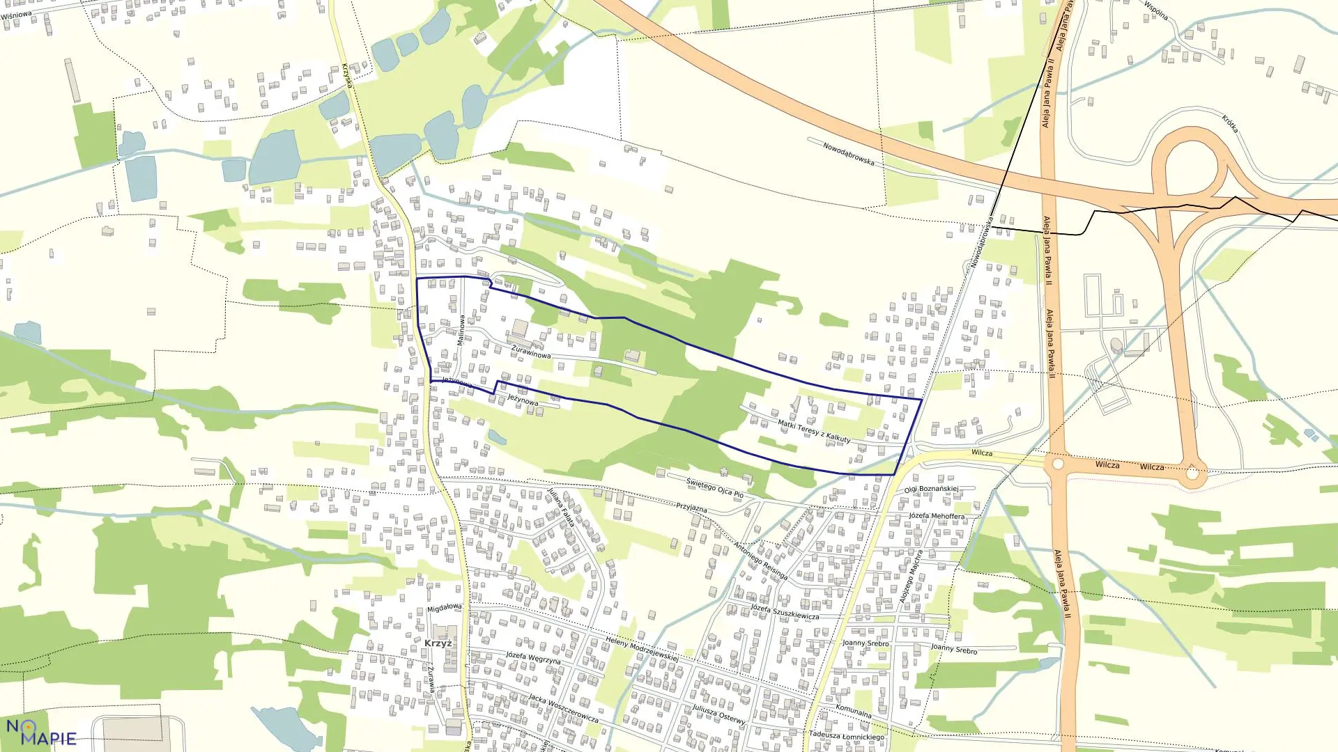 Mapa obrębu 0050 w mieście Tarnów