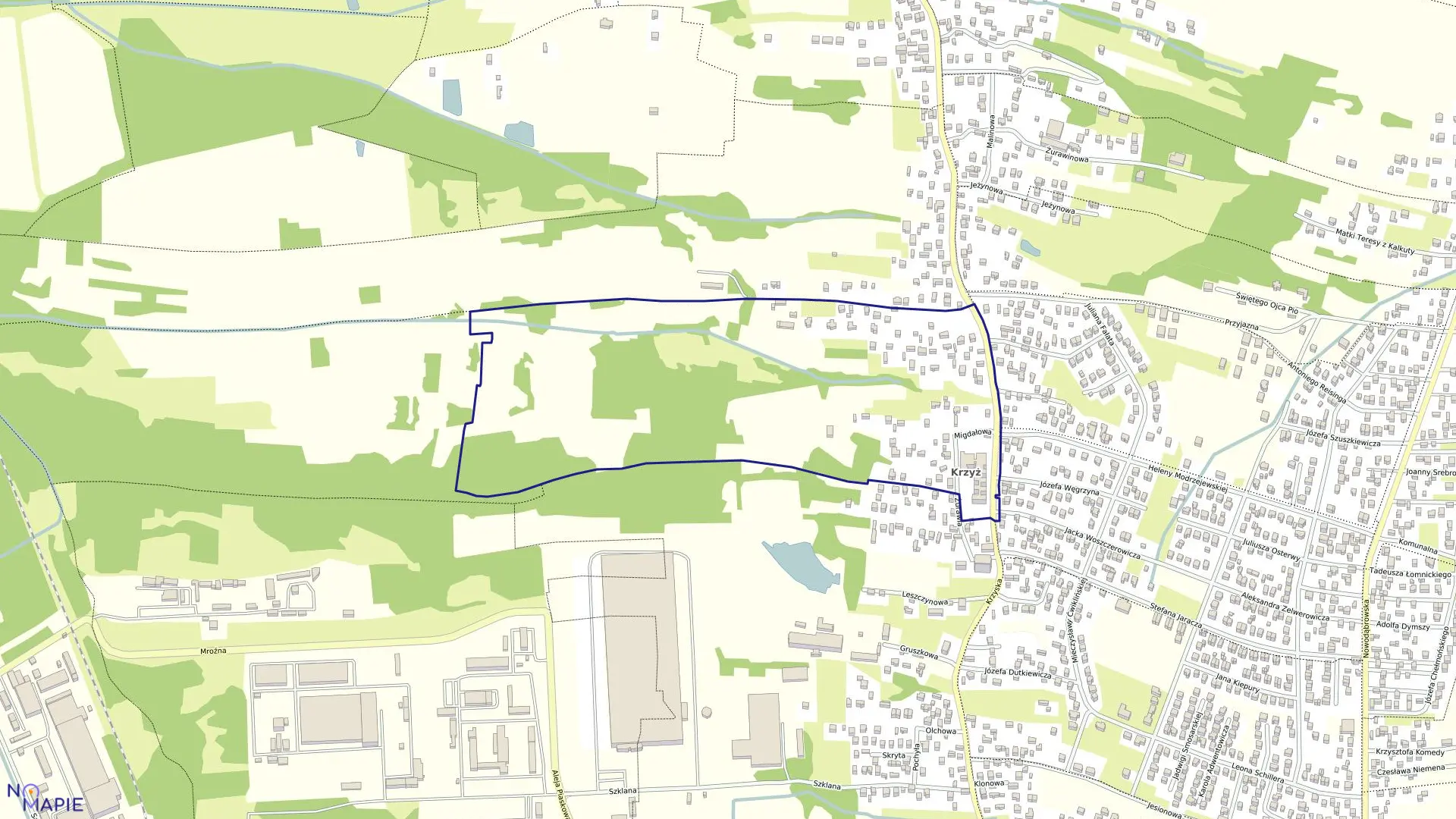 Mapa obrębu 0067 w mieście Tarnów