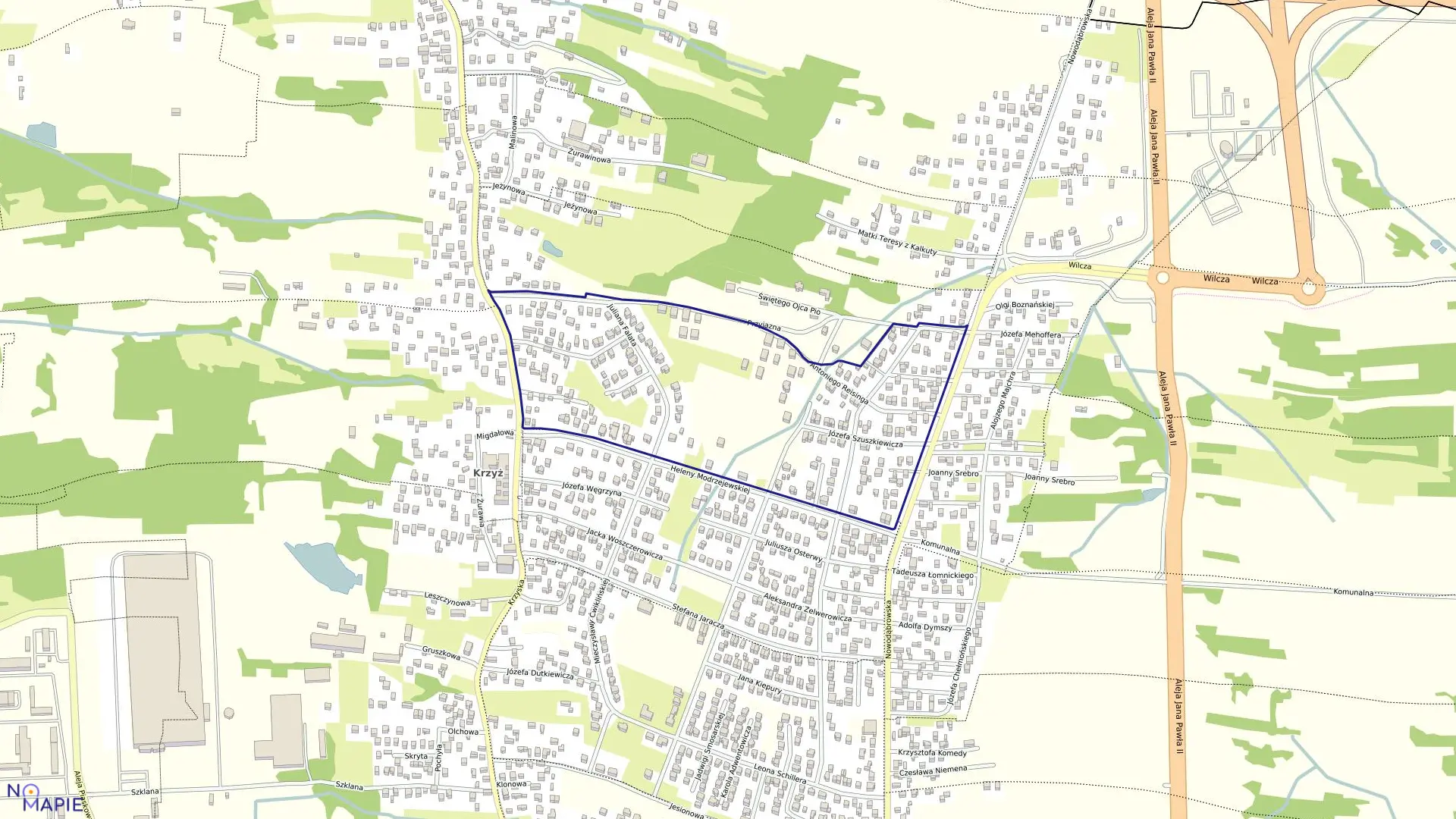 Mapa obrębu 0068 w mieście Tarnów