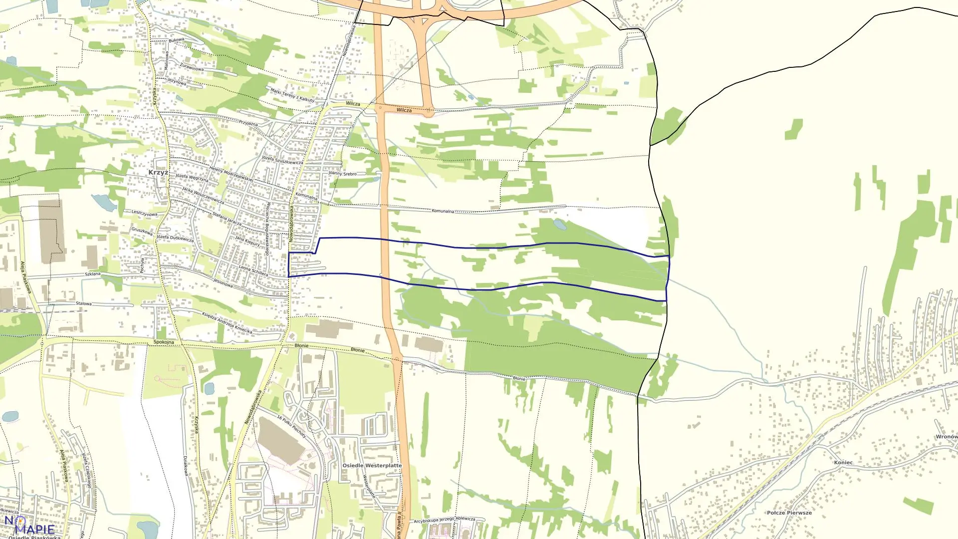 Mapa obrębu 0073 w mieście Tarnów