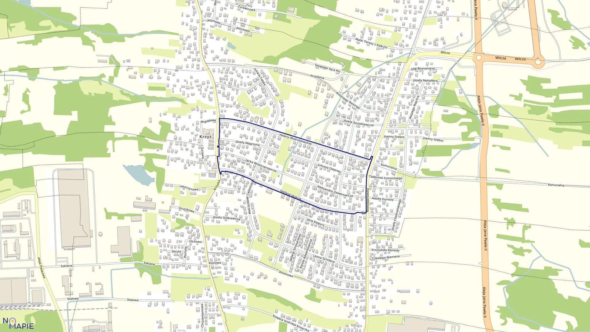 Mapa obrębu 0077 w mieście Tarnów