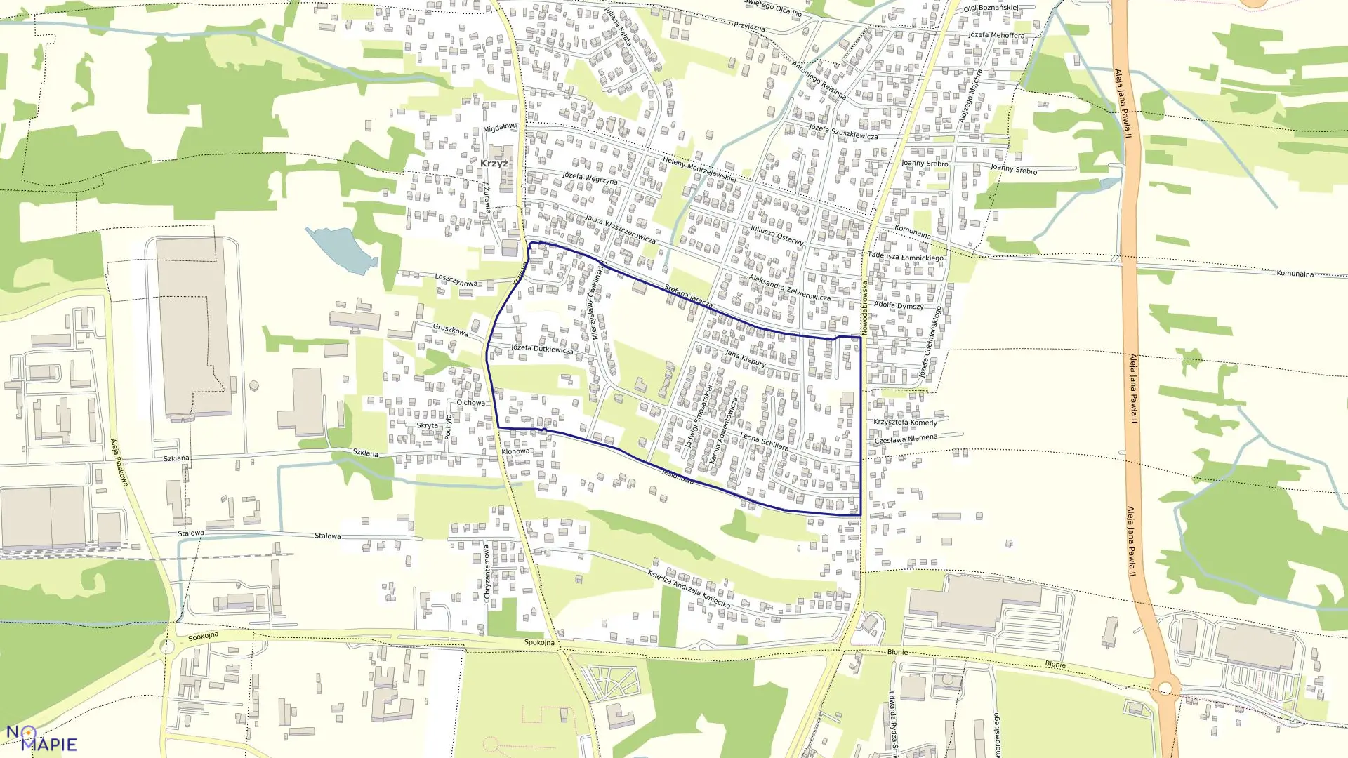 Mapa obrębu 0078 w mieście Tarnów