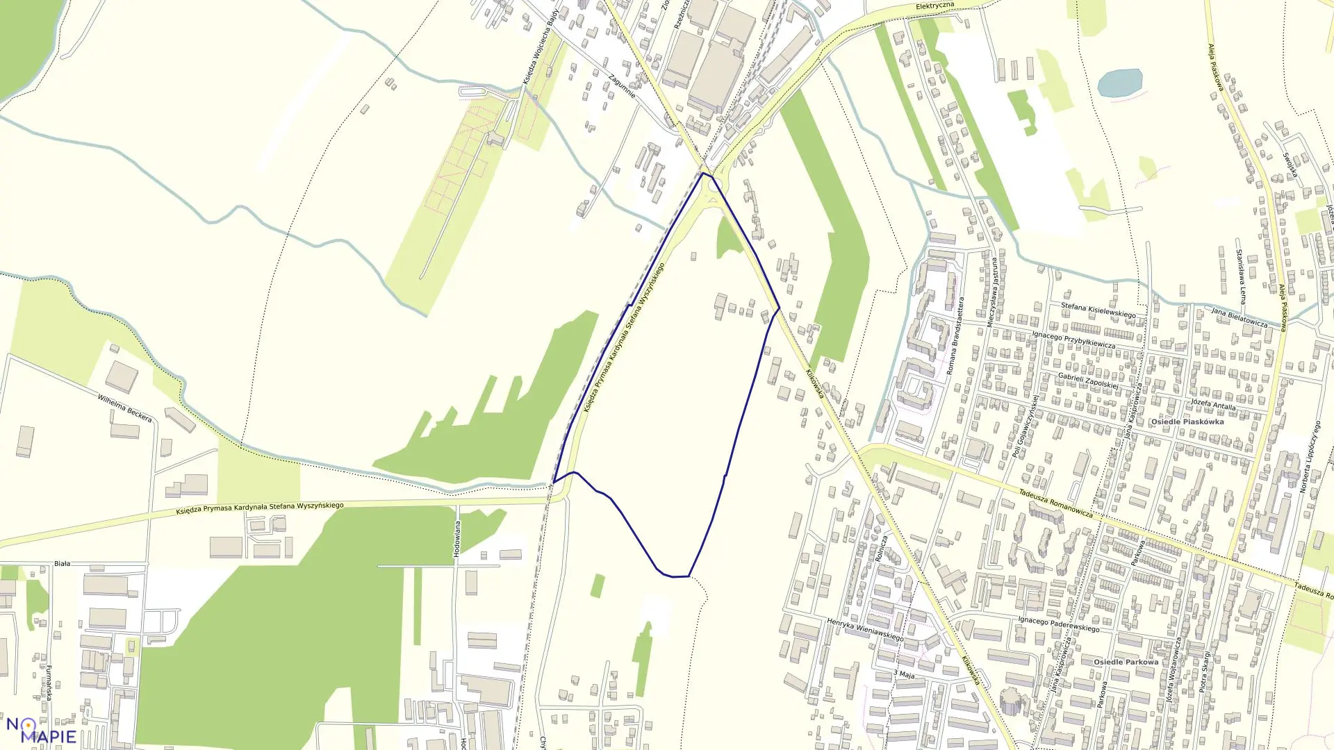 Mapa obrębu 0147 w mieście Tarnów