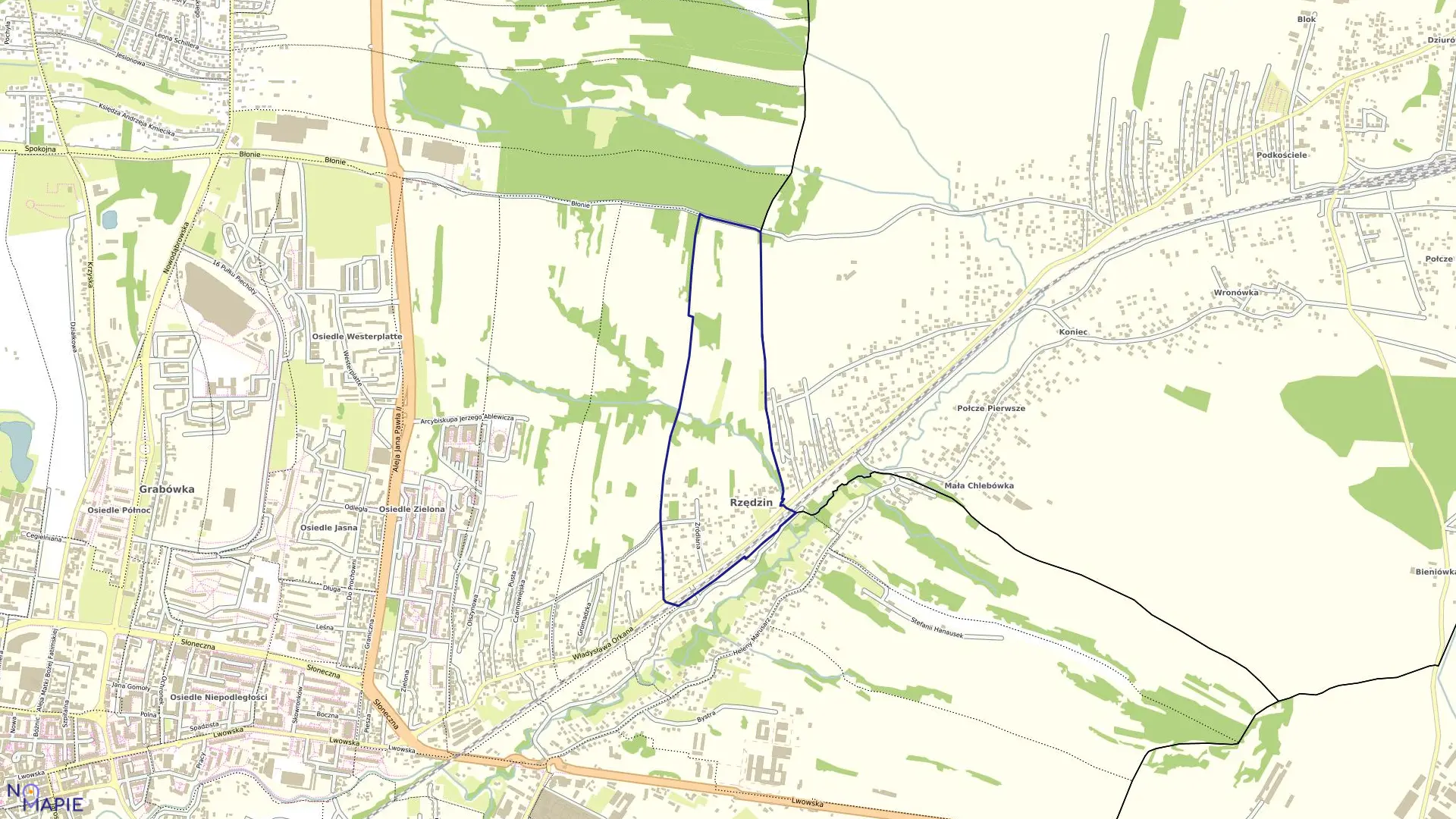 Mapa obrębu 0155 w mieście Tarnów