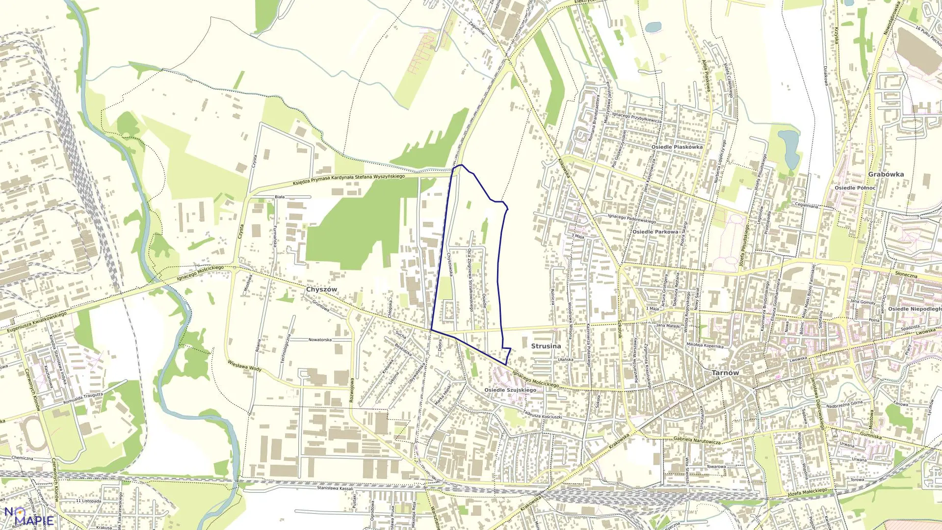 Mapa obrębu 0173 w mieście Tarnów