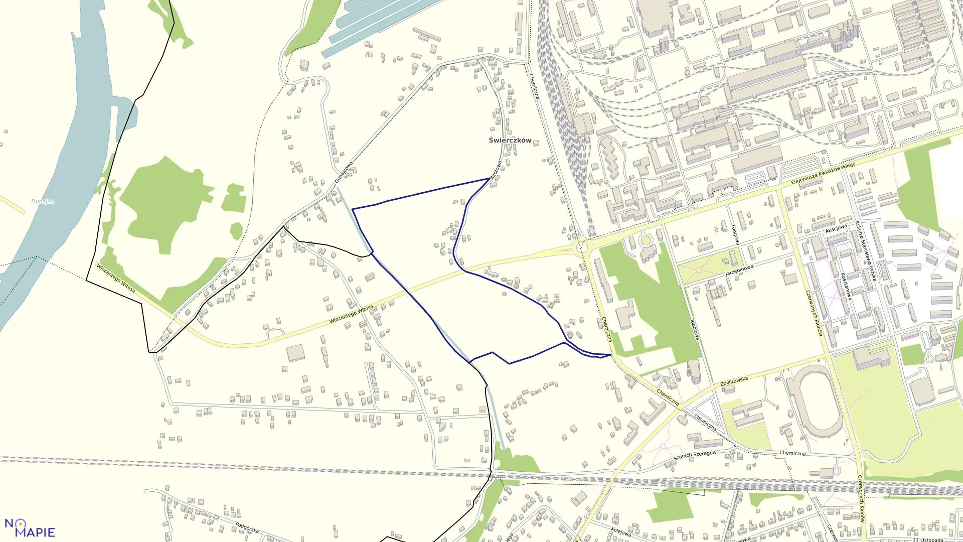 Mapa obrębu 0195 w mieście Tarnów