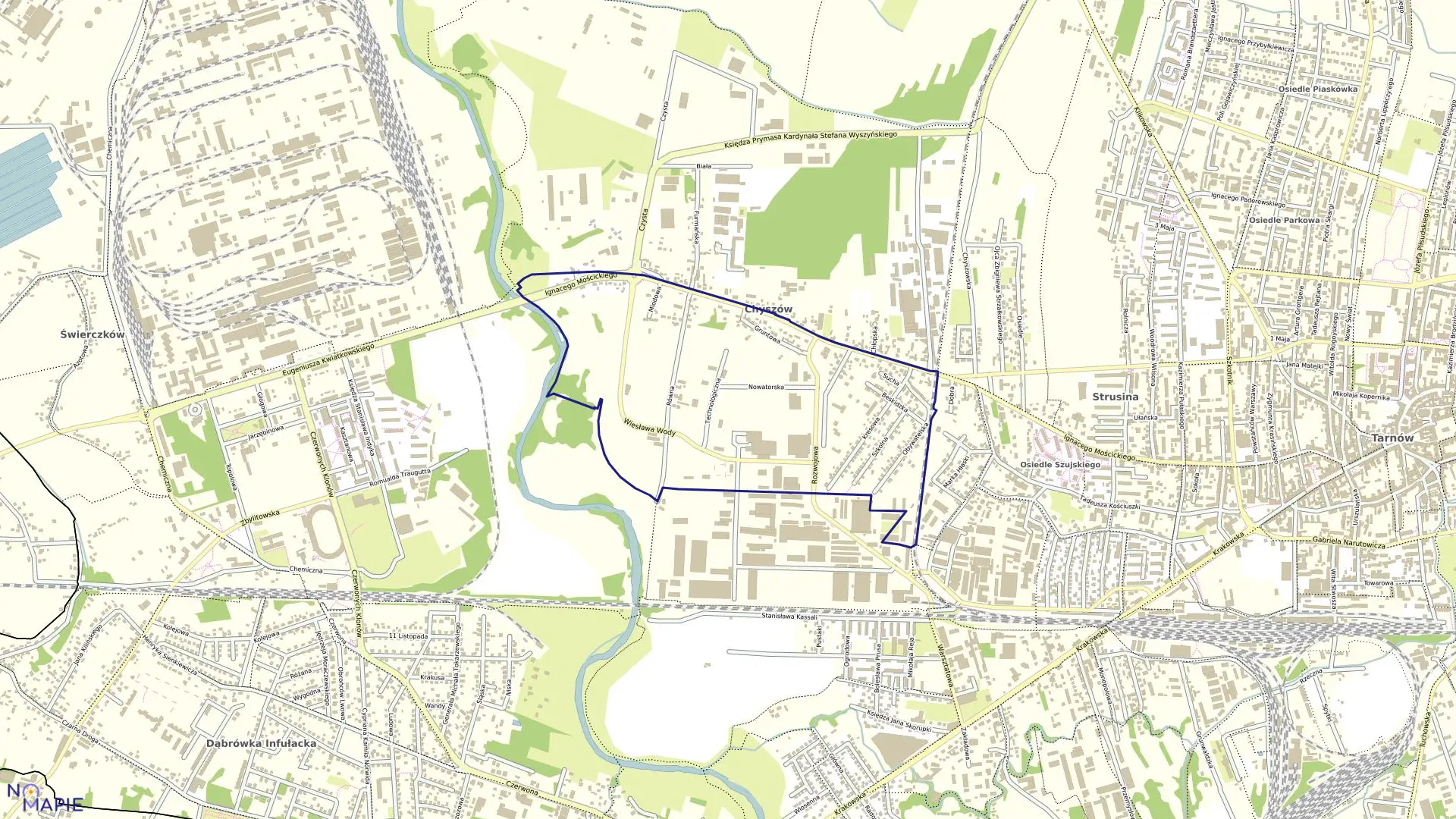 Mapa obrębu 0199 w mieście Tarnów