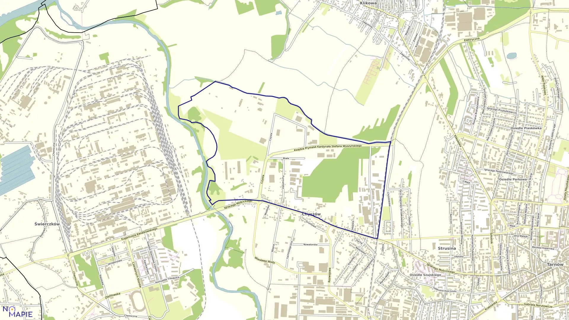 Mapa obrębu 0200 w mieście Tarnów