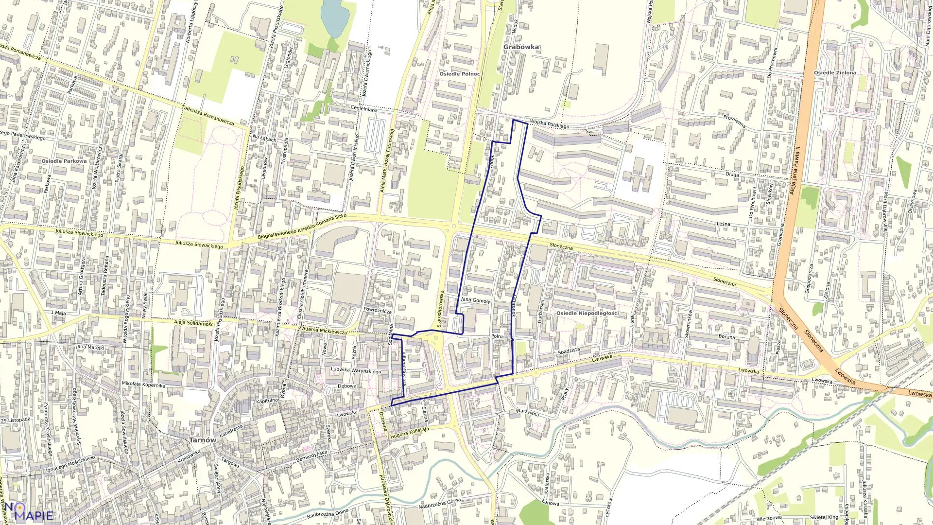 Mapa obrębu 0204 w mieście Tarnów