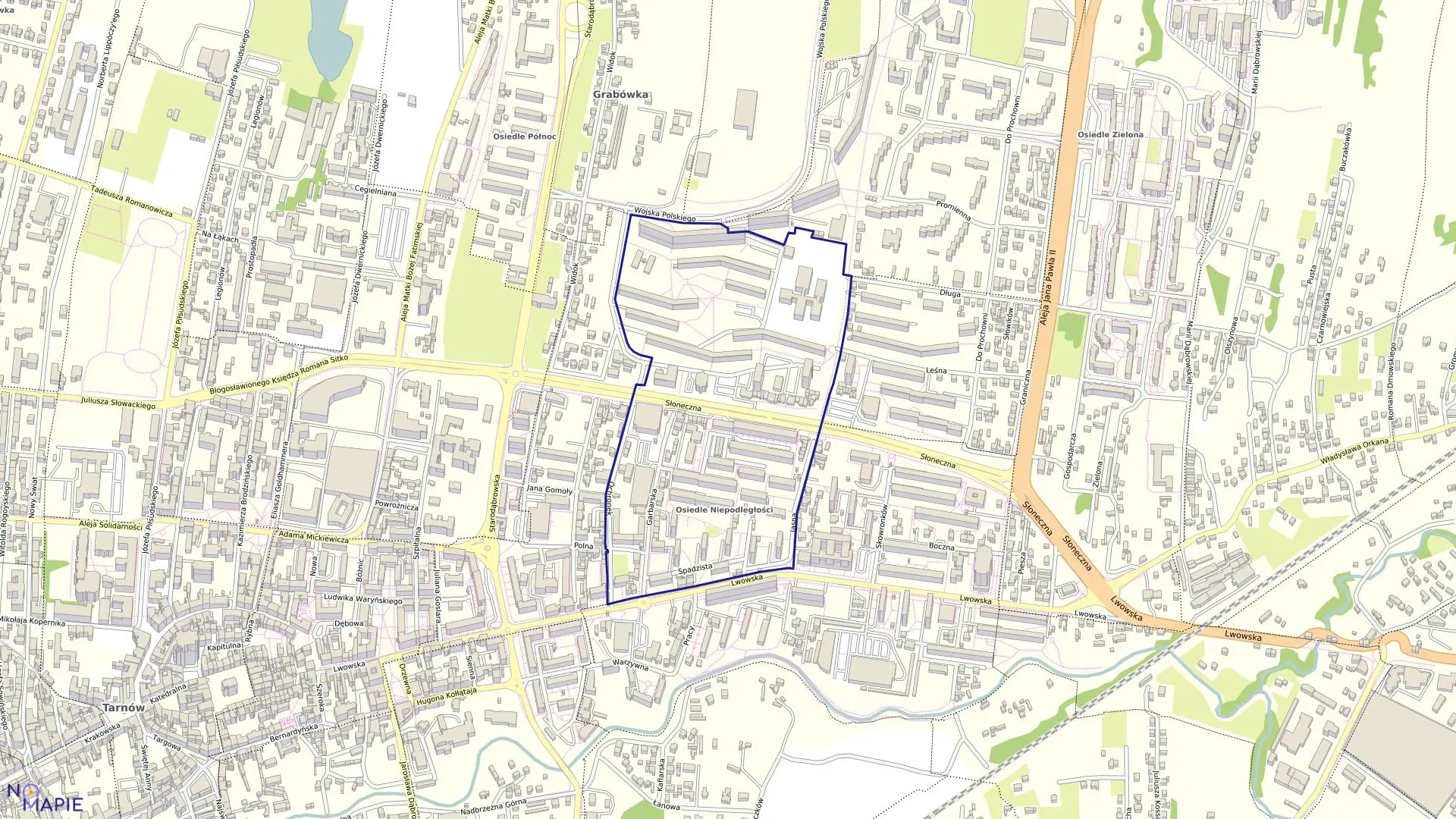 Mapa obrębu 0205 w mieście Tarnów