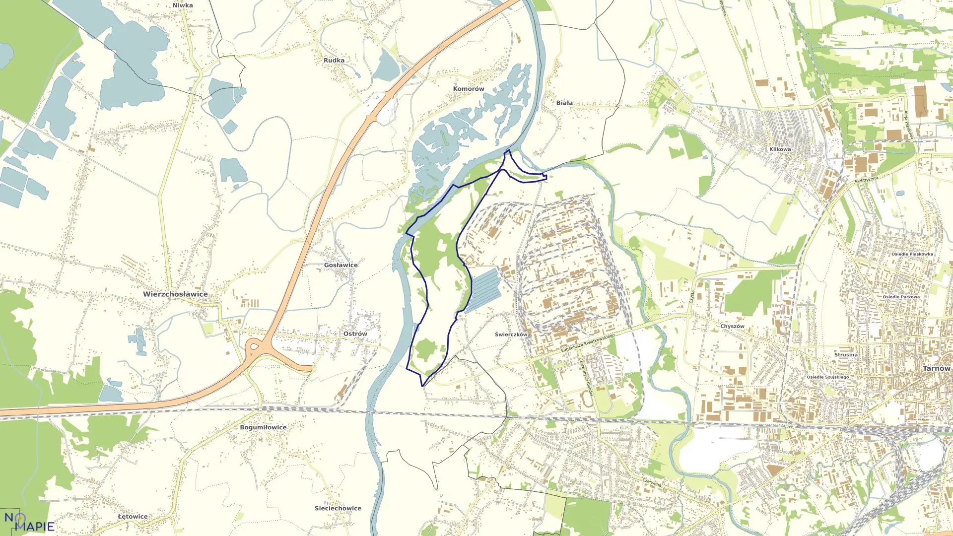 Mapa obrębu 0211 w mieście Tarnów