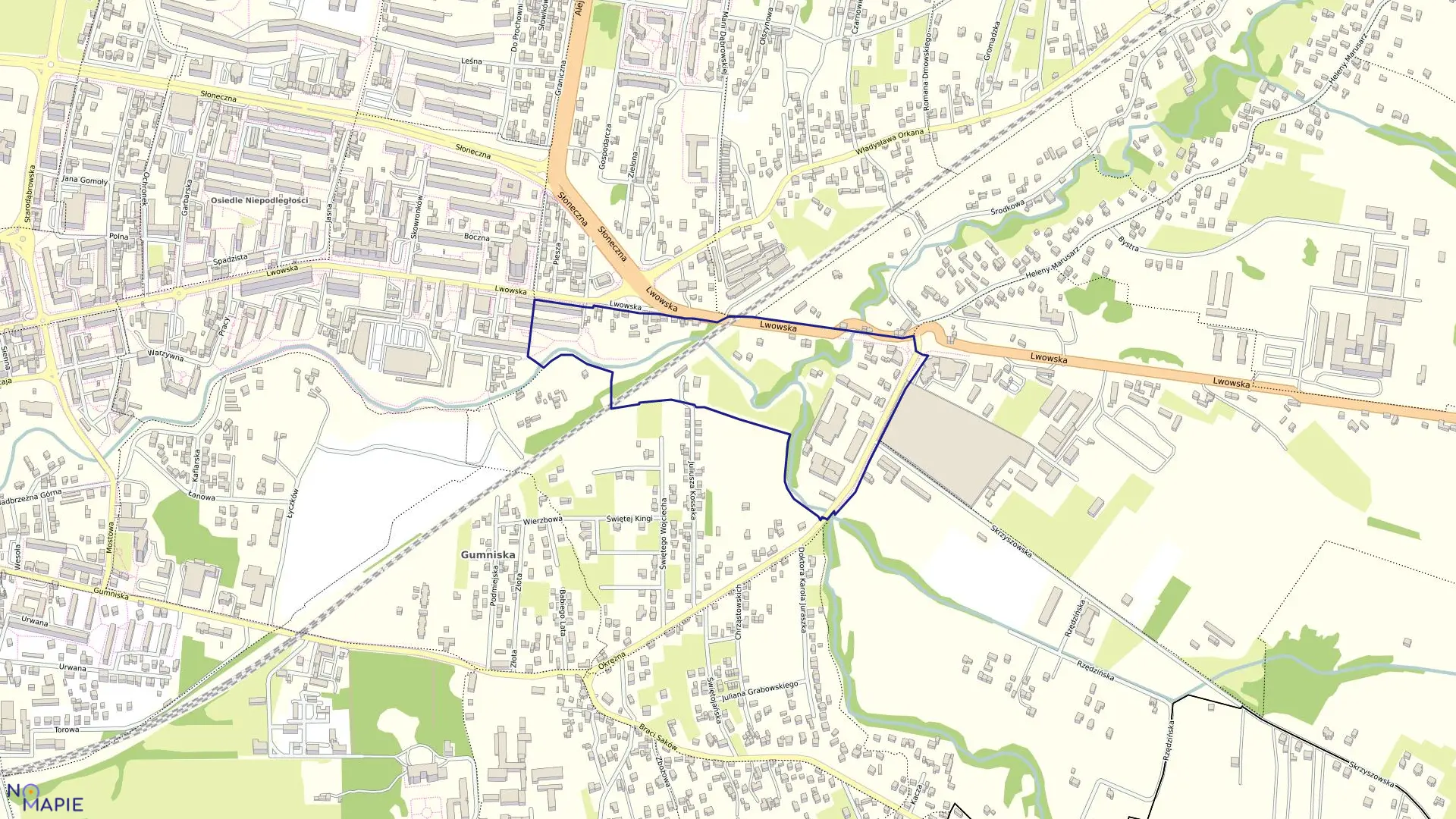 Mapa obrębu 0224 w mieście Tarnów