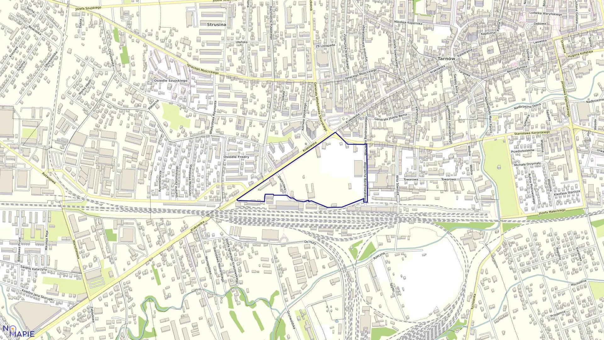 Mapa obrębu 0251 w mieście Tarnów