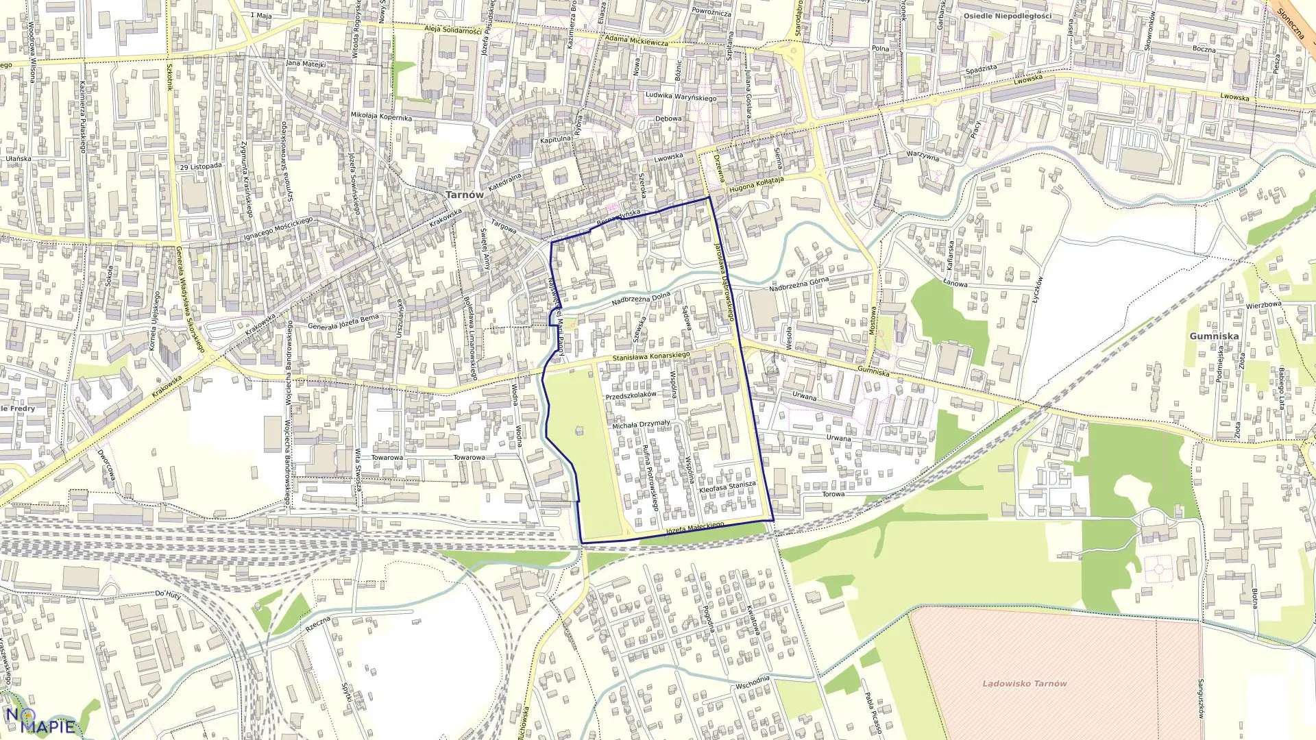 Mapa obrębu 0253 w mieście Tarnów