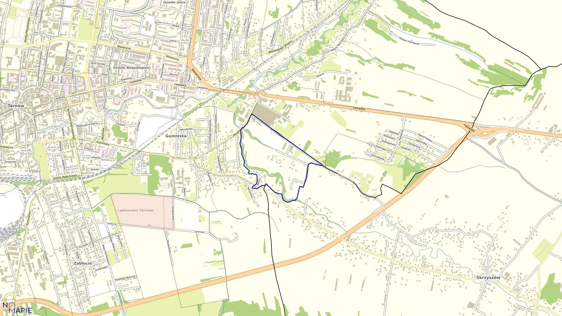 Mapa obrębu 0259 w mieście Tarnów