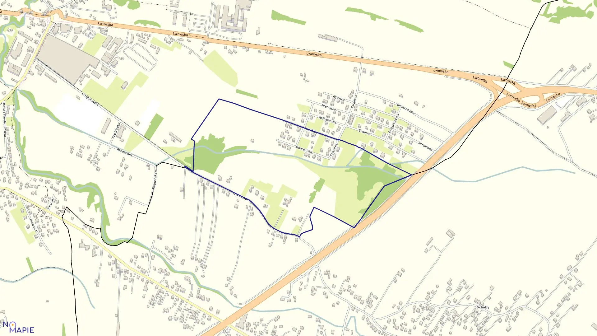 Mapa obrębu 0260 w mieście Tarnów