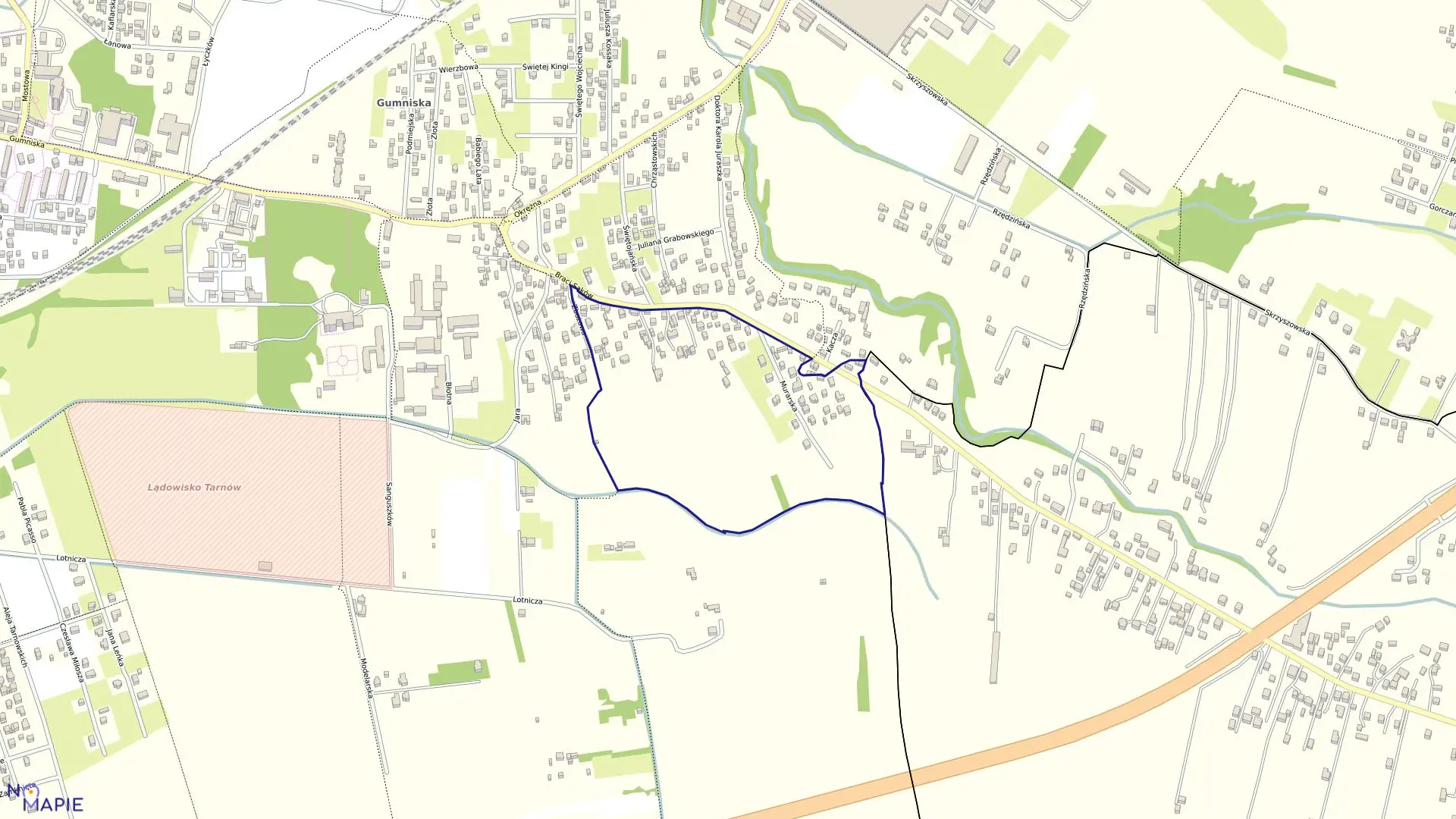 Mapa obrębu 0265 w mieście Tarnów