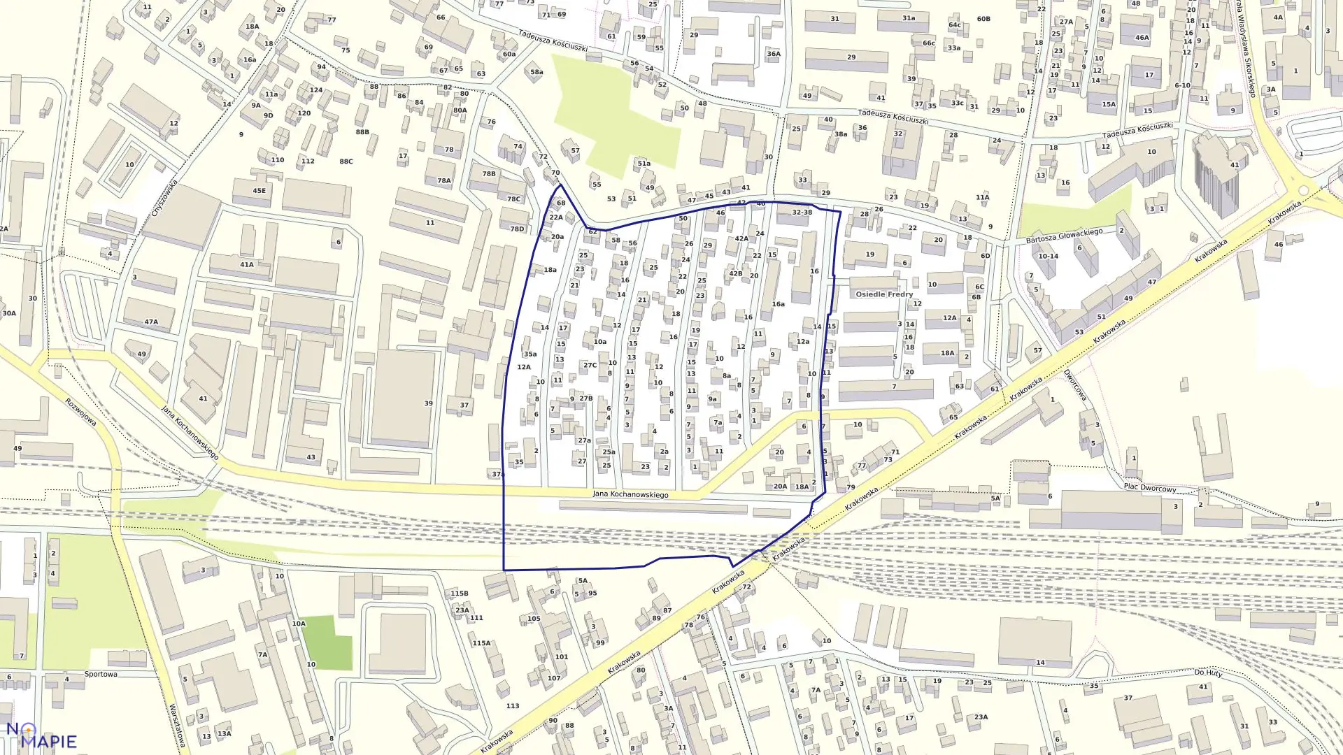 Mapa obrębu 0271 w mieście Tarnów