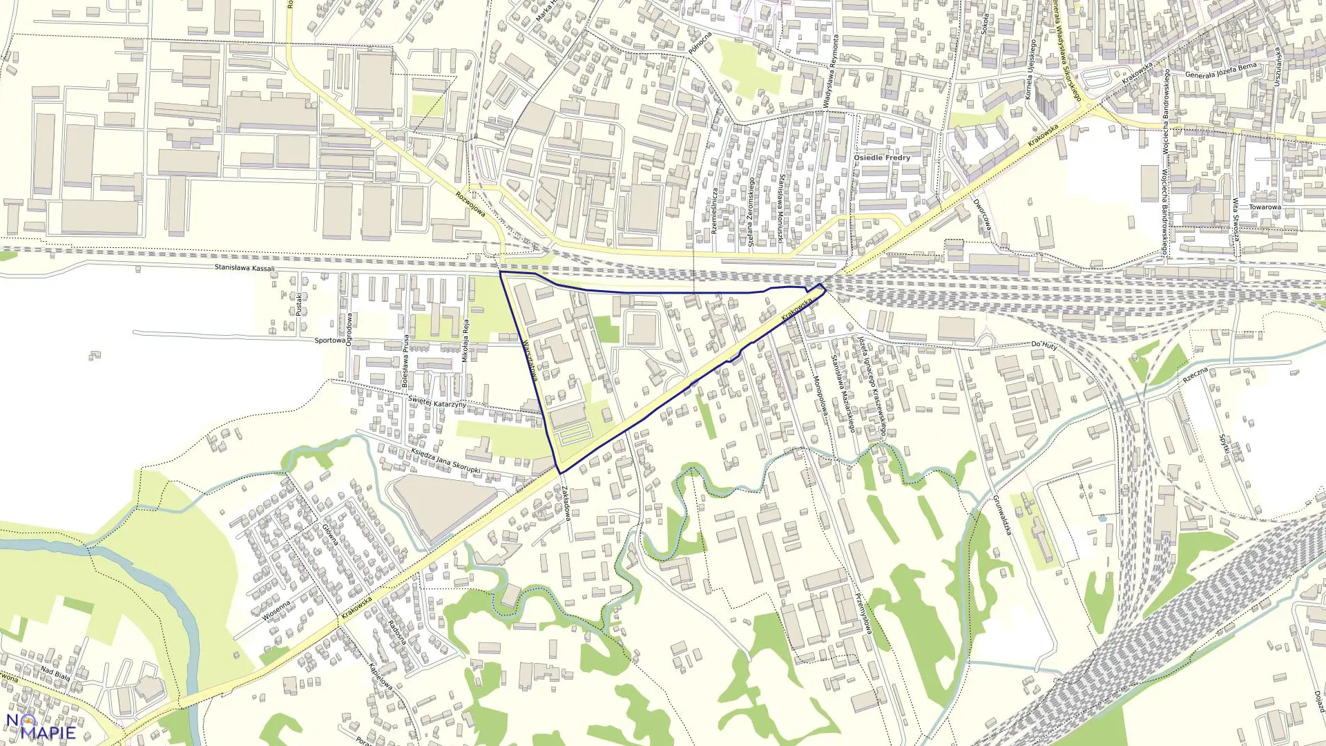 Mapa obrębu 0272 w mieście Tarnów