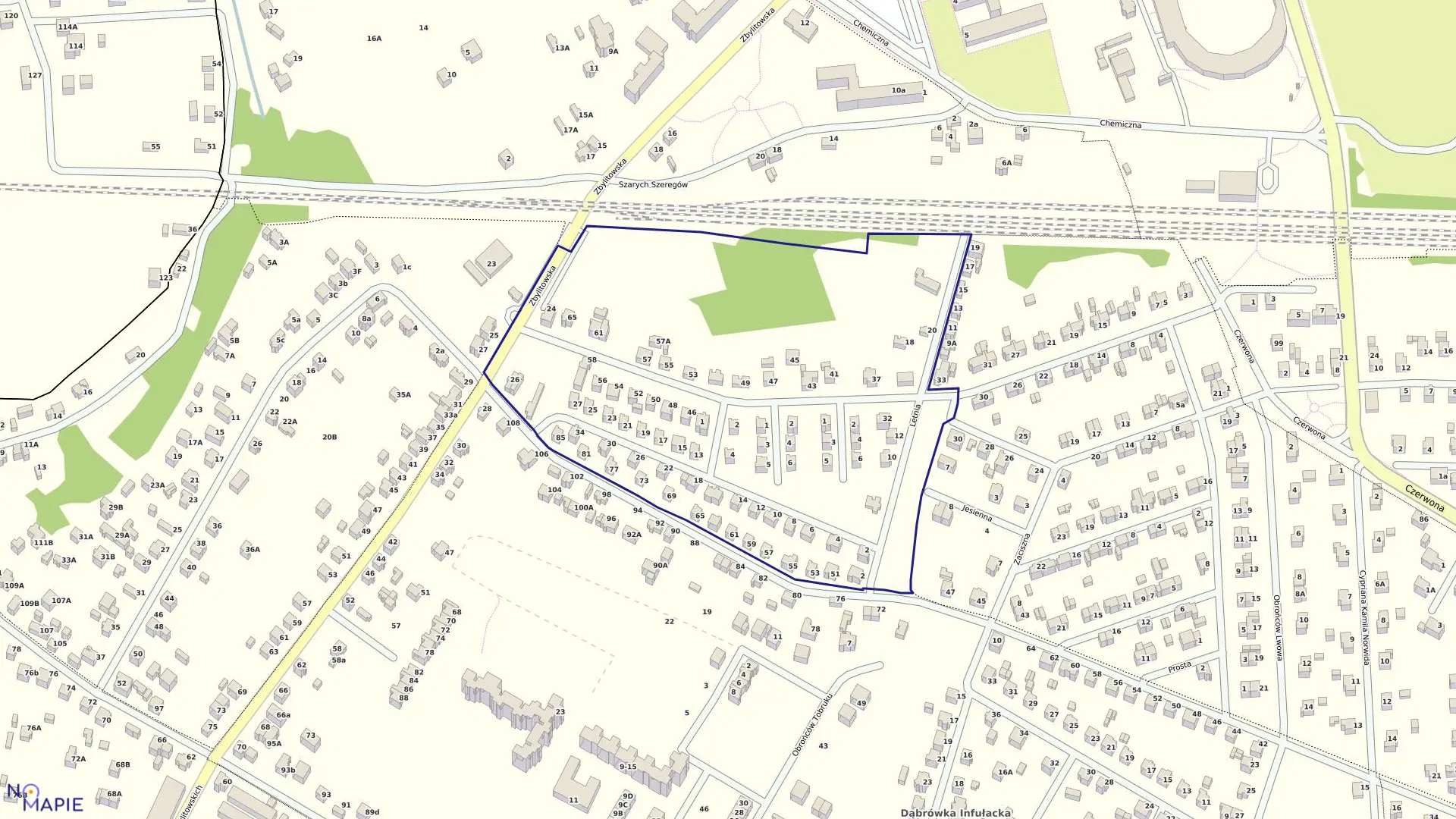 Mapa obrębu 0278 w mieście Tarnów