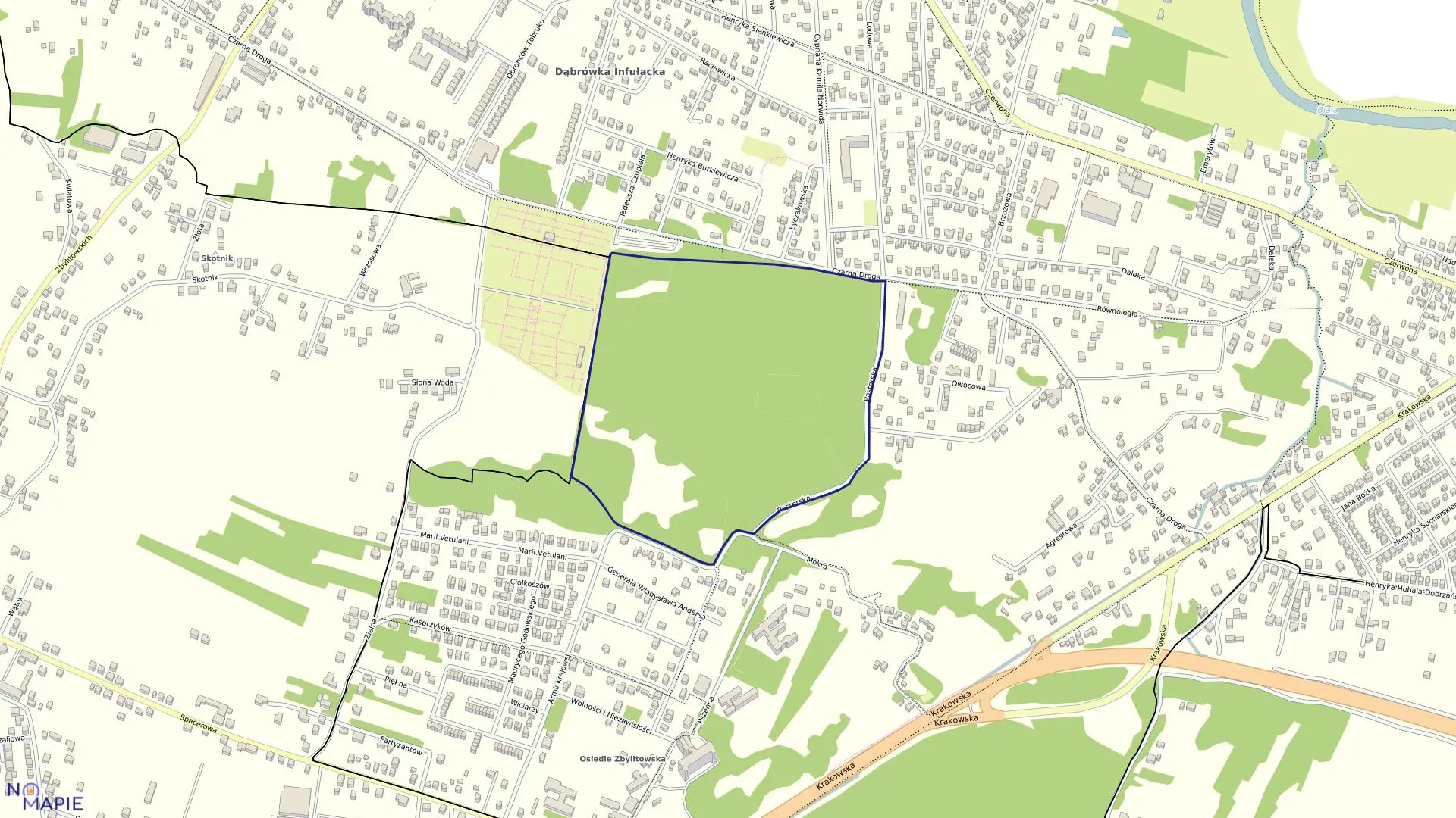 Mapa obrębu 0282 w mieście Tarnów