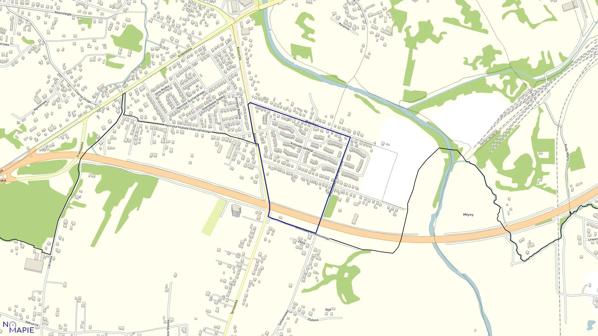 Mapa obrębu 0283 w mieście Tarnów