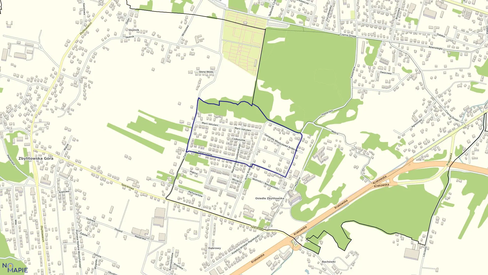 Mapa obrębu 0286 w mieście Tarnów