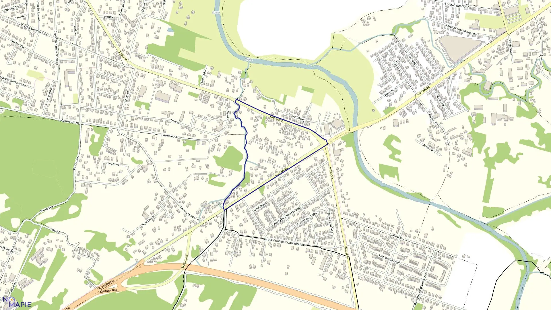 Mapa obrębu 0289 w mieście Tarnów