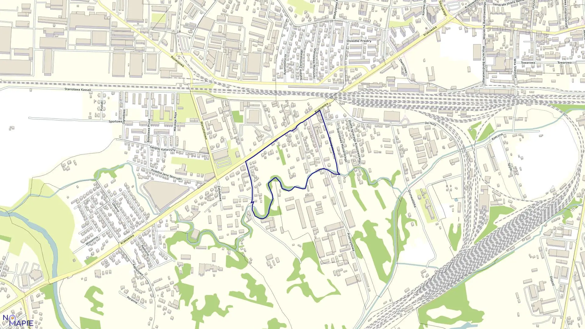 Mapa obrębu 0292 w mieście Tarnów