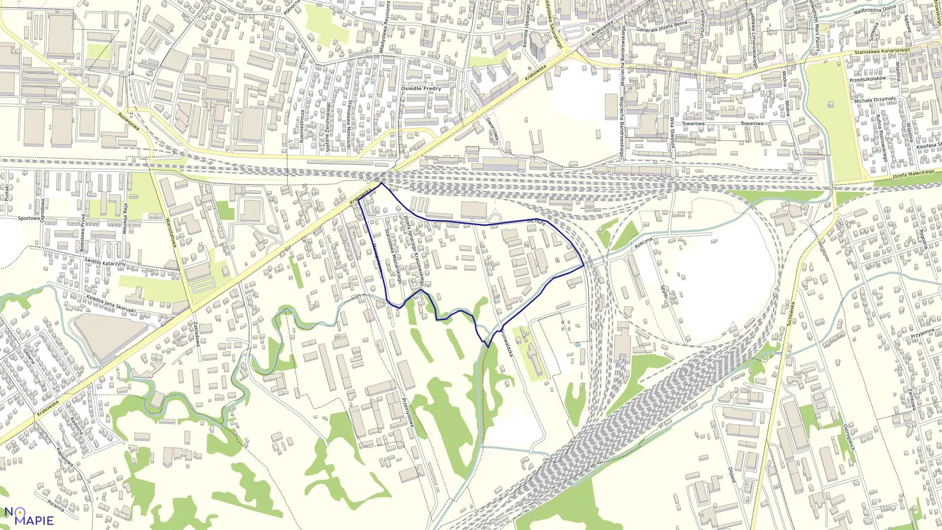 Mapa obrębu 0293 w mieście Tarnów