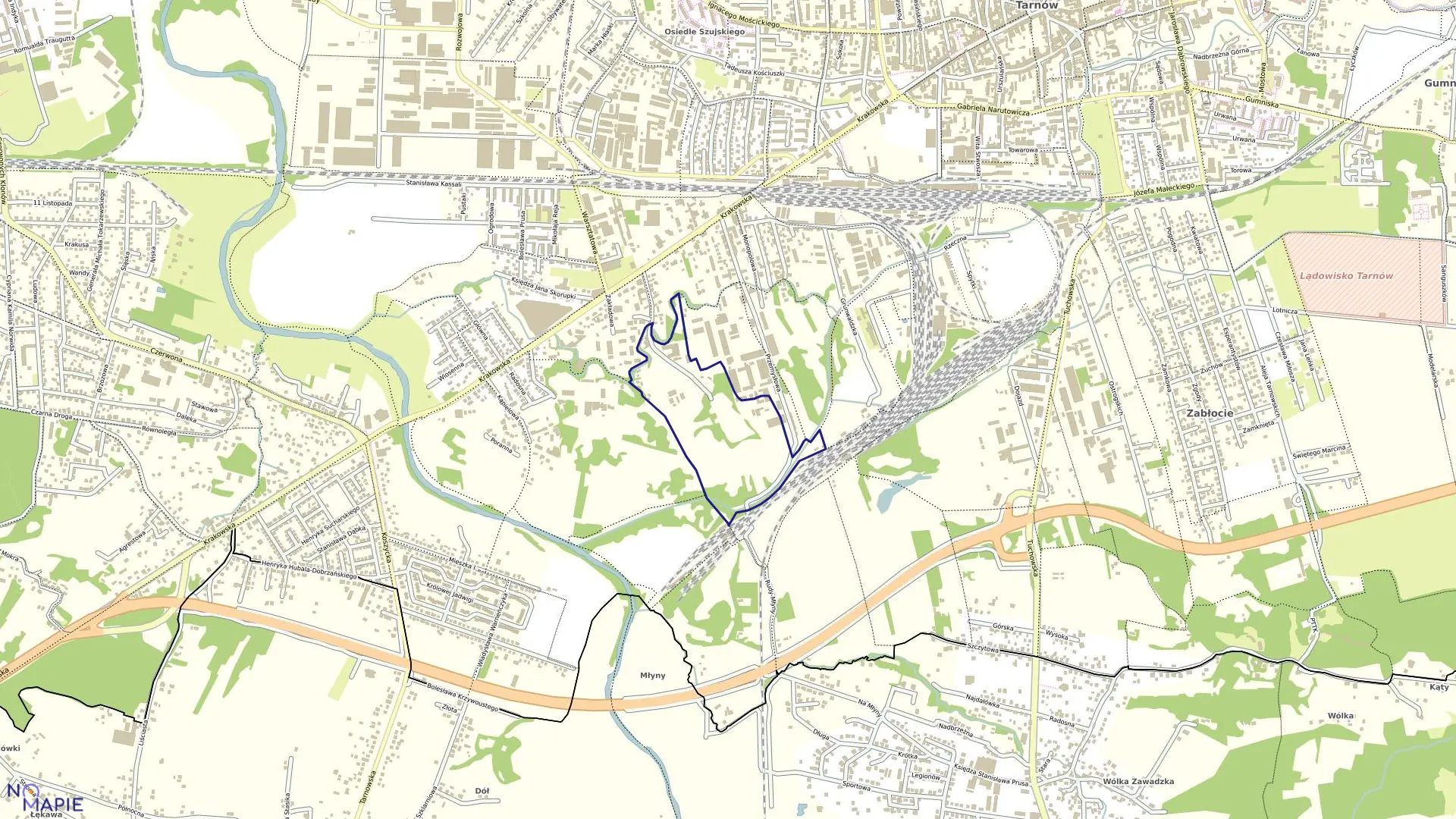 Mapa obrębu 0295 w mieście Tarnów