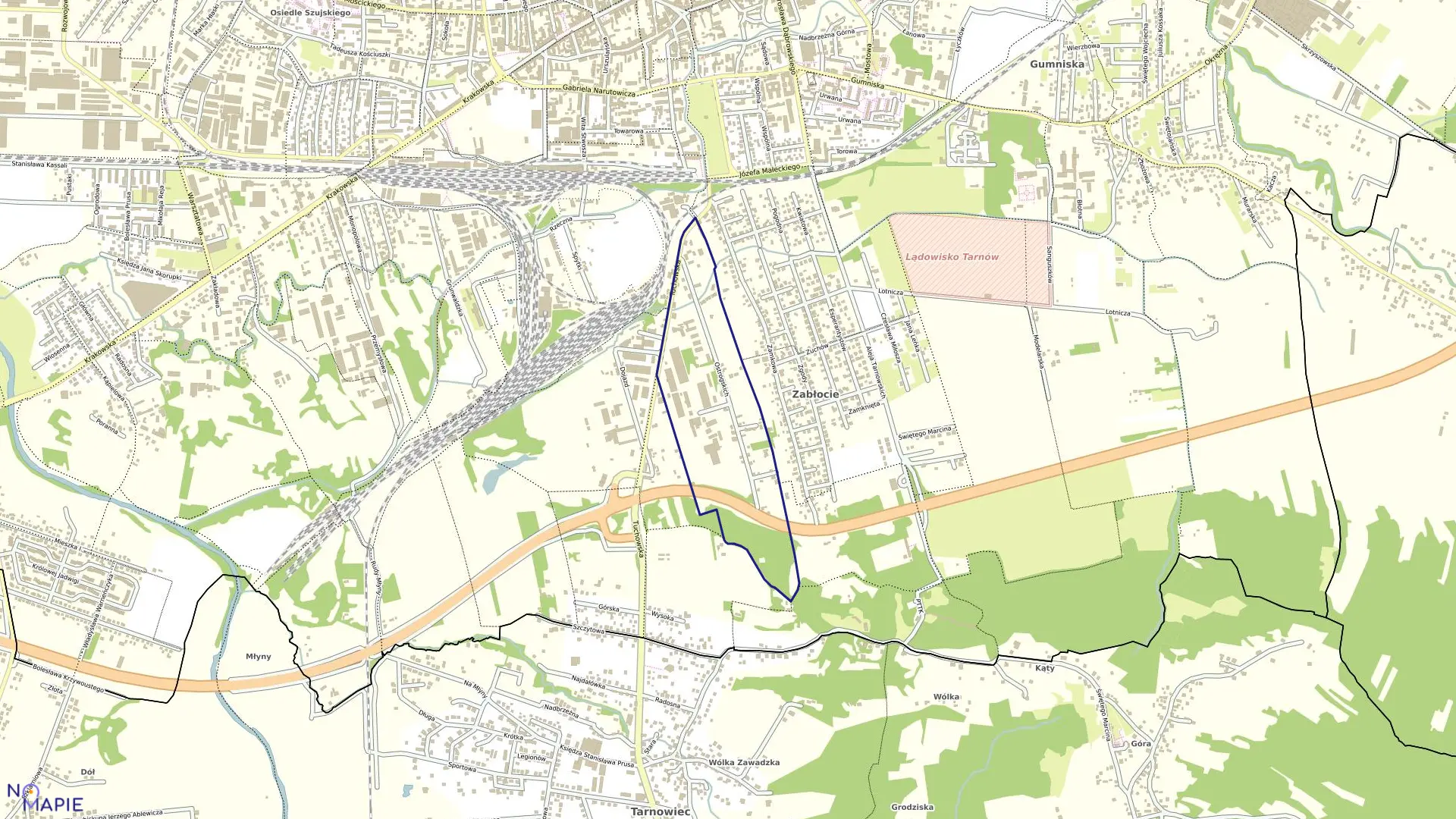 Mapa obrębu 0299 w mieście Tarnów