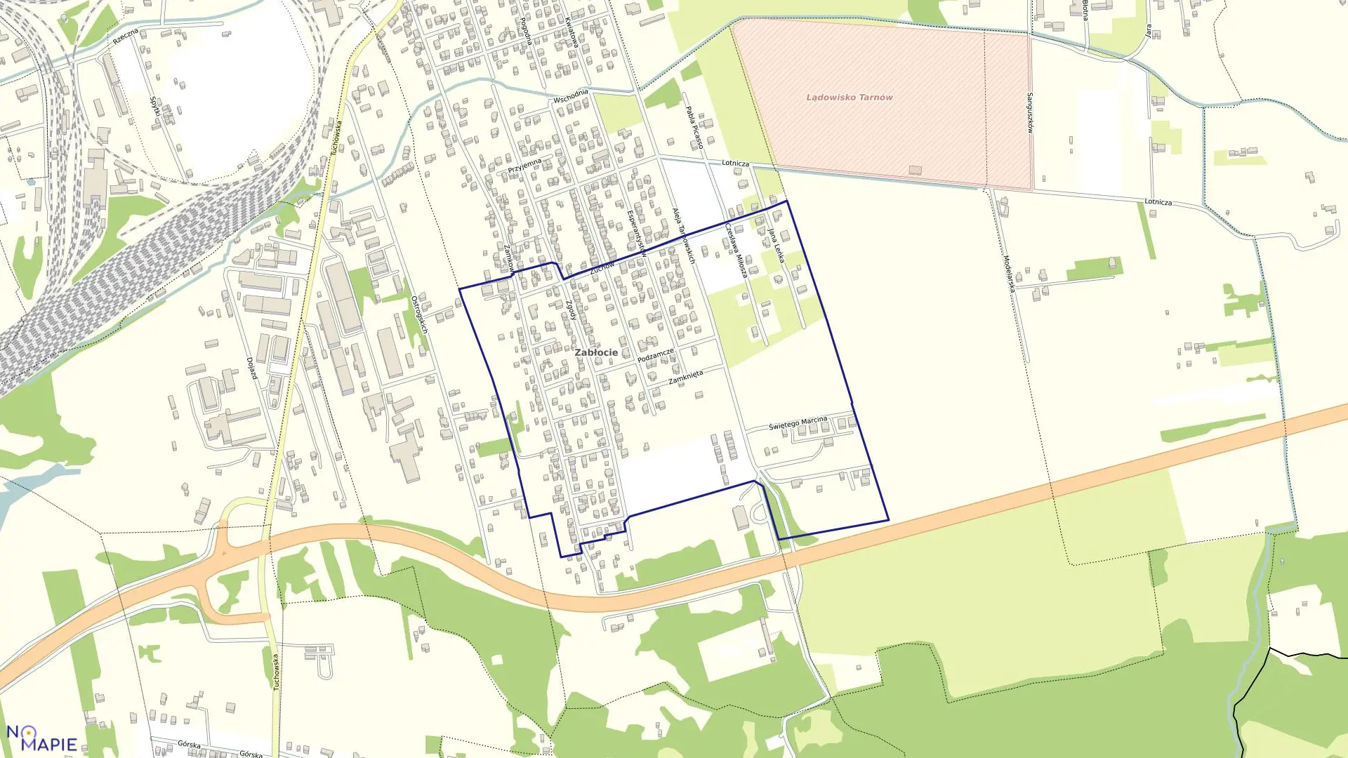 Mapa obrębu 0308 w mieście Tarnów