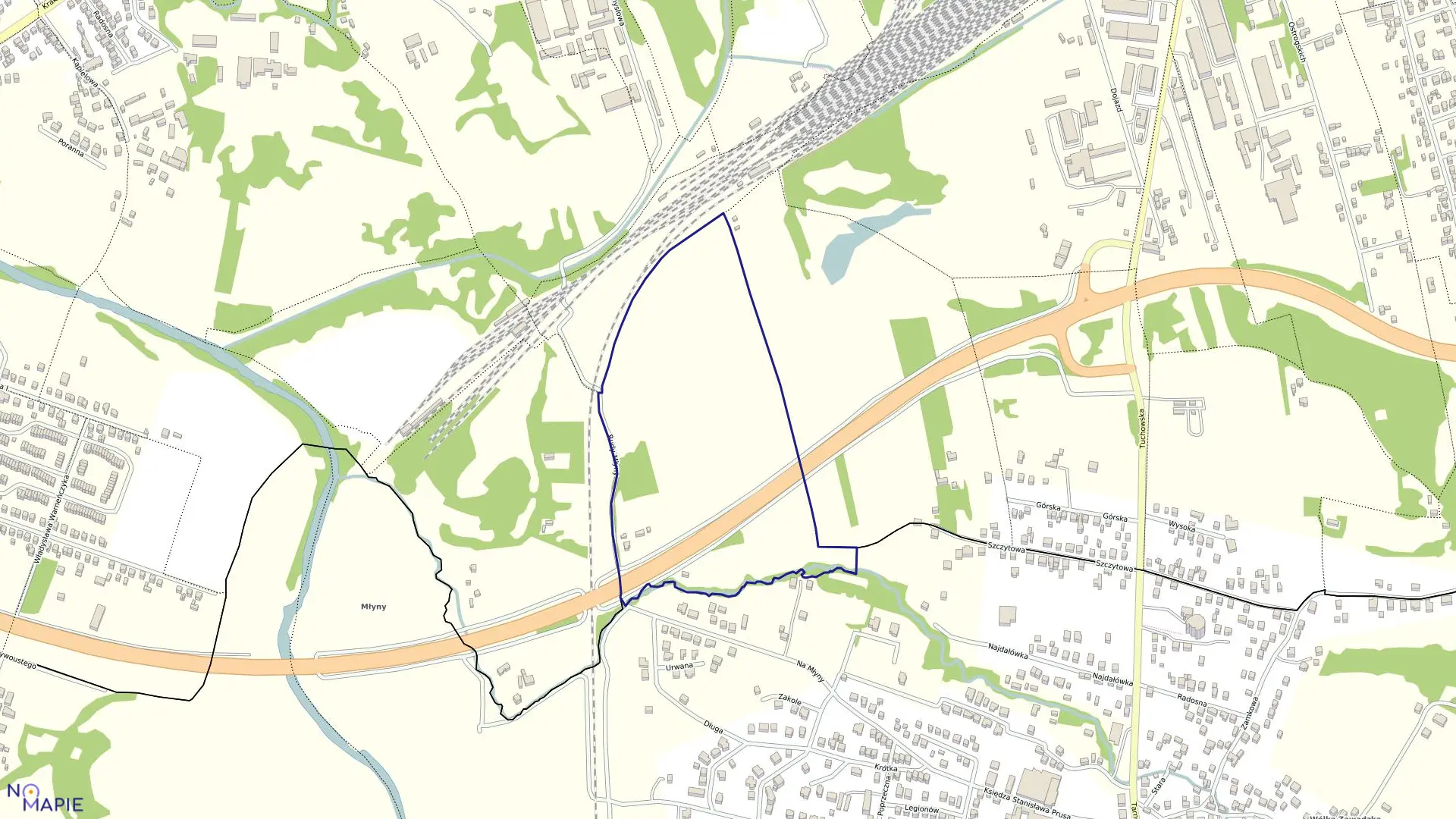 Mapa obrębu 0312 w mieście Tarnów