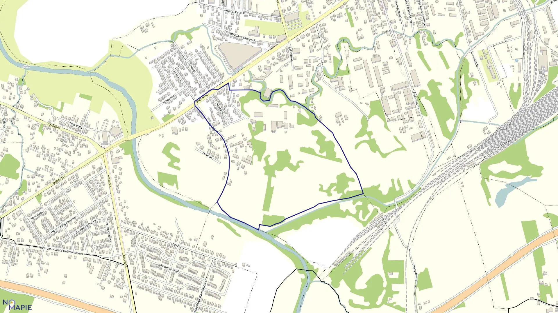 Mapa obrębu 0314 w mieście Tarnów