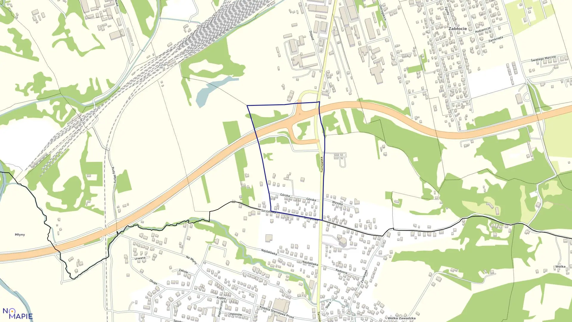 Mapa obrębu 0316 w mieście Tarnów