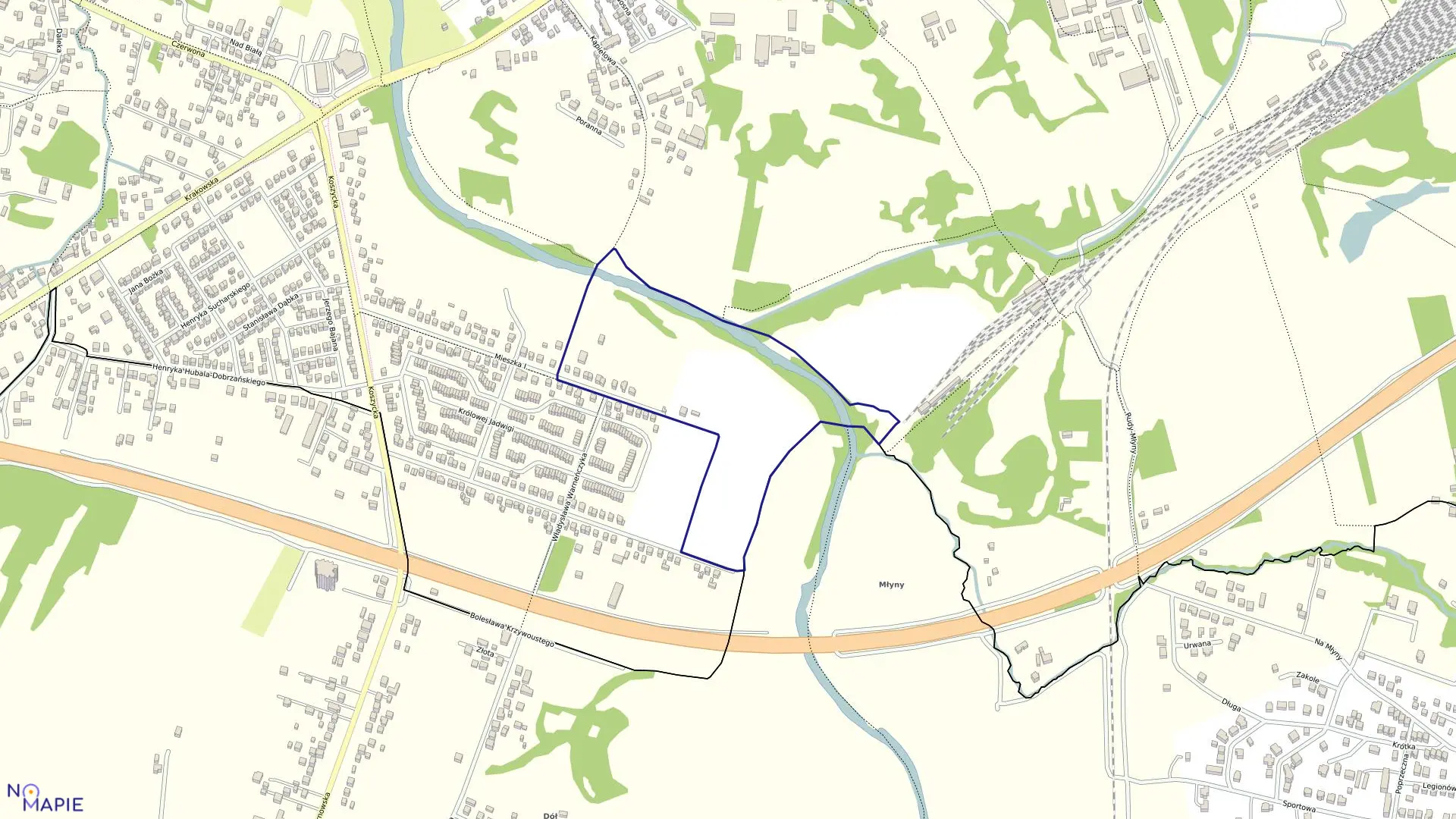 Mapa obrębu 0321 w mieście Tarnów