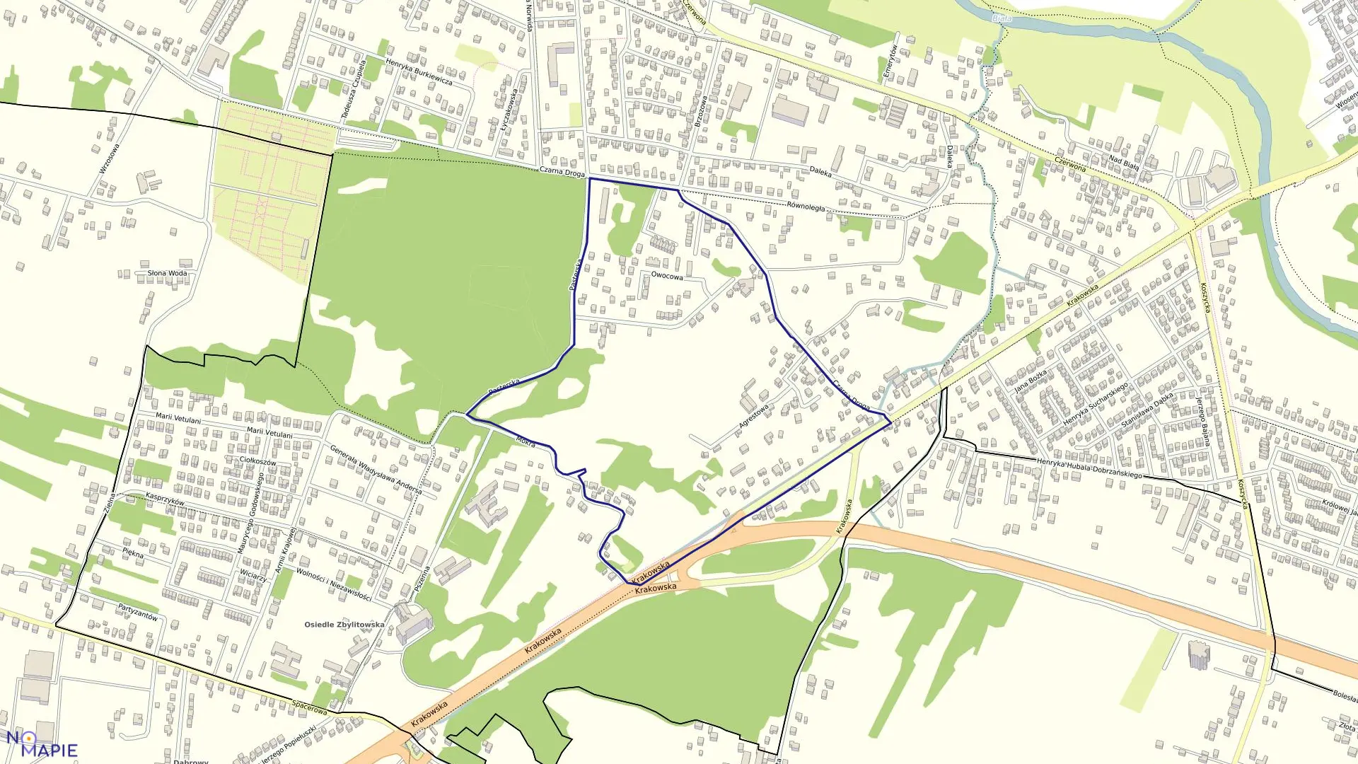 Mapa obrębu 0325 w mieście Tarnów