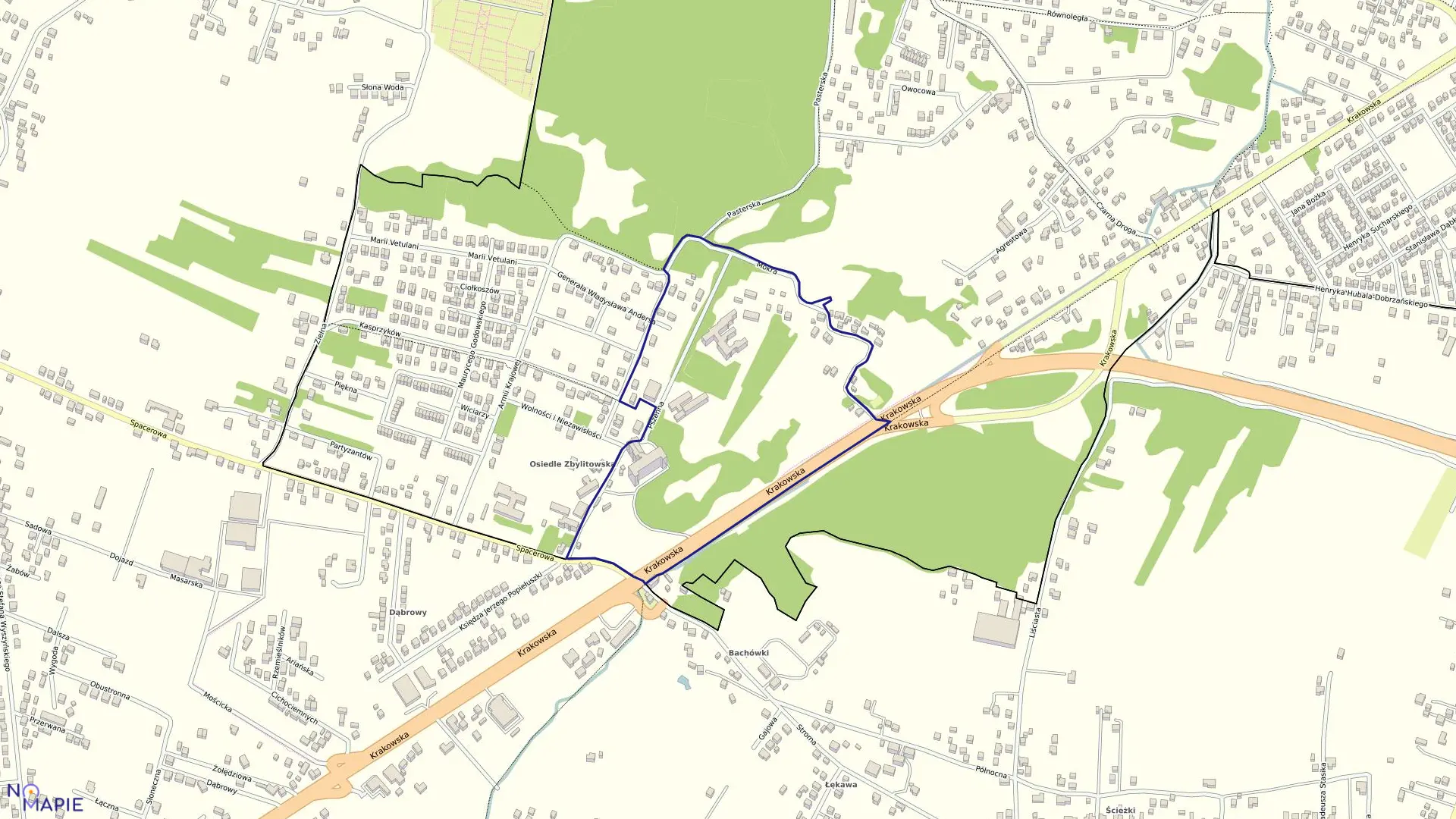 Mapa obrębu 0326 w mieście Tarnów