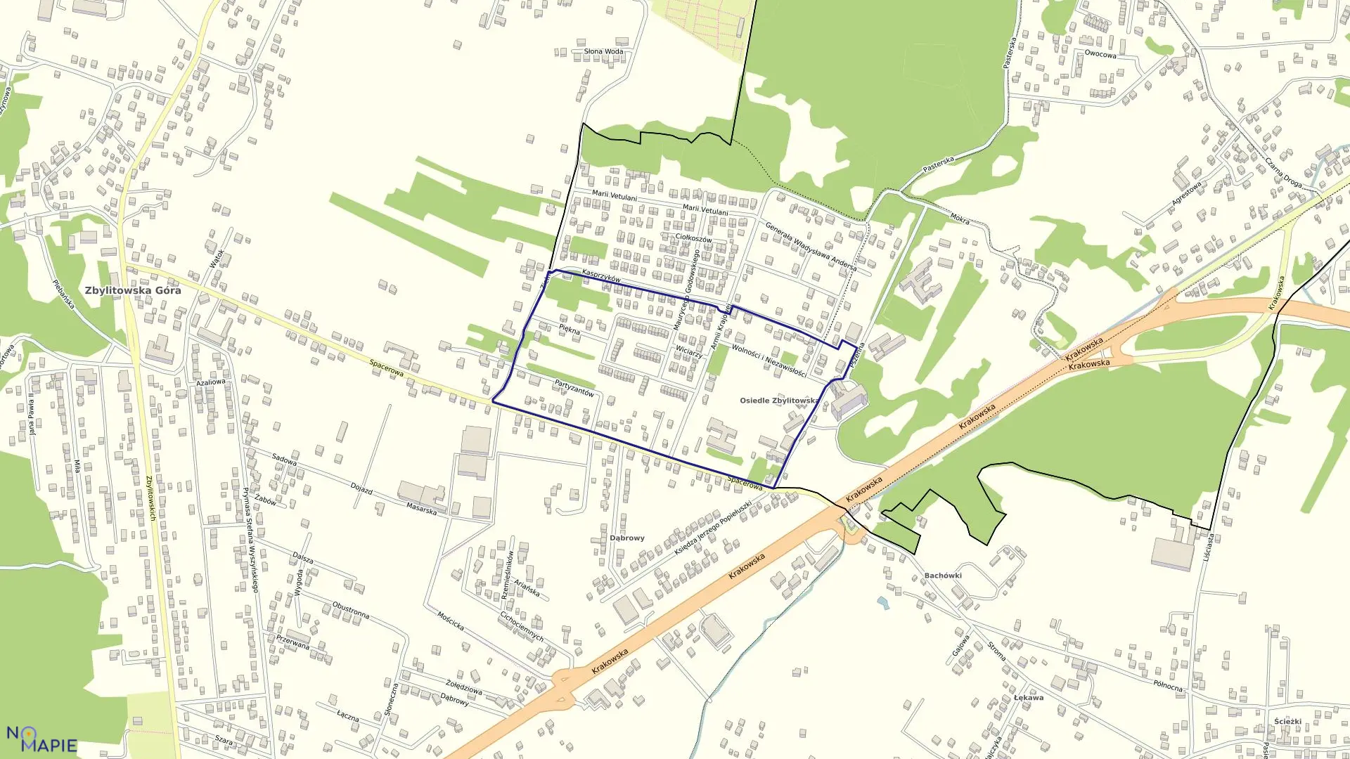 Mapa obrębu 0327 w mieście Tarnów